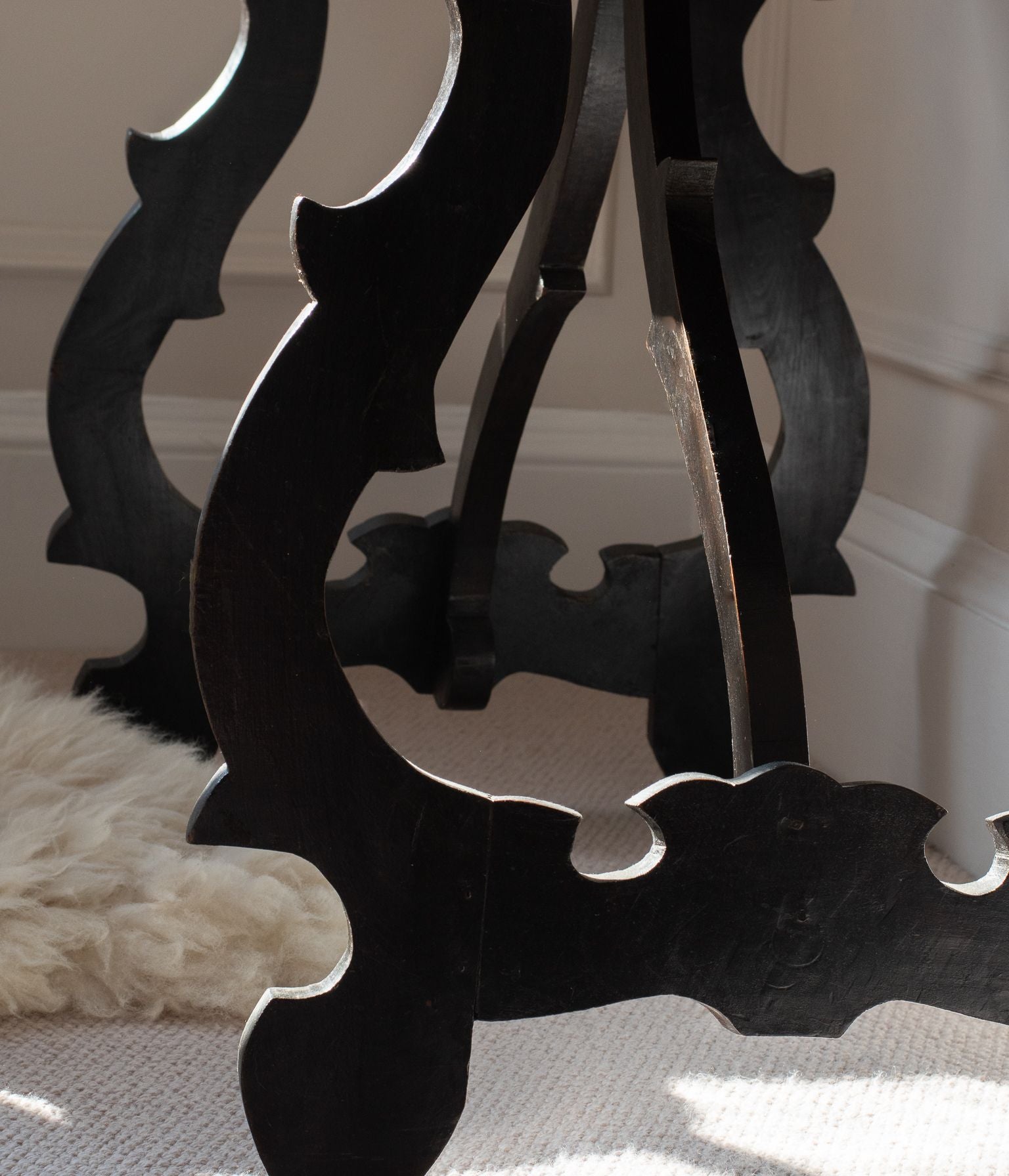 Spanish Ebonised Writing Table with Drawer, Early 20th Century