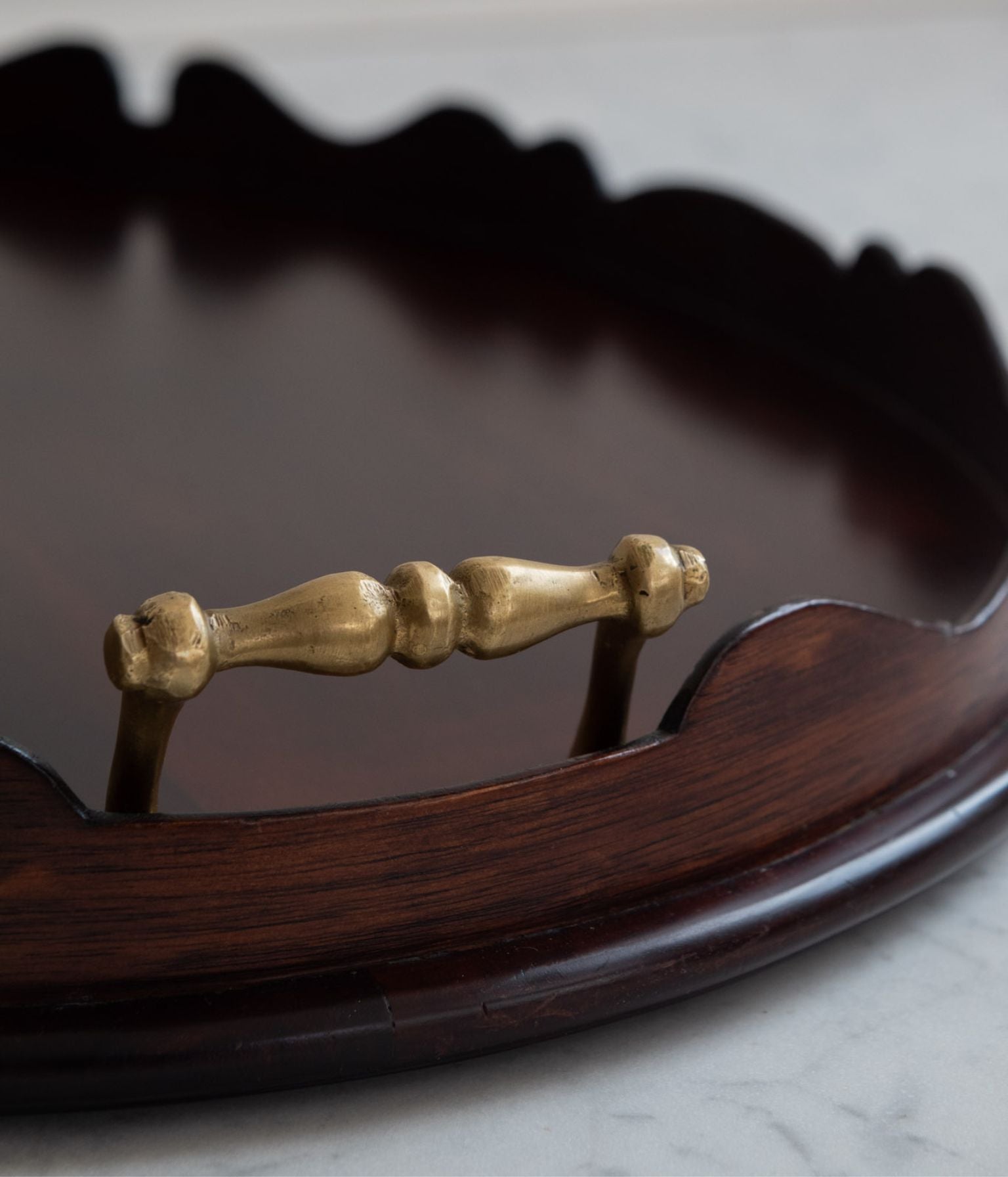 Georgian Mahogany Tea Tray with Brass Gallery Handles