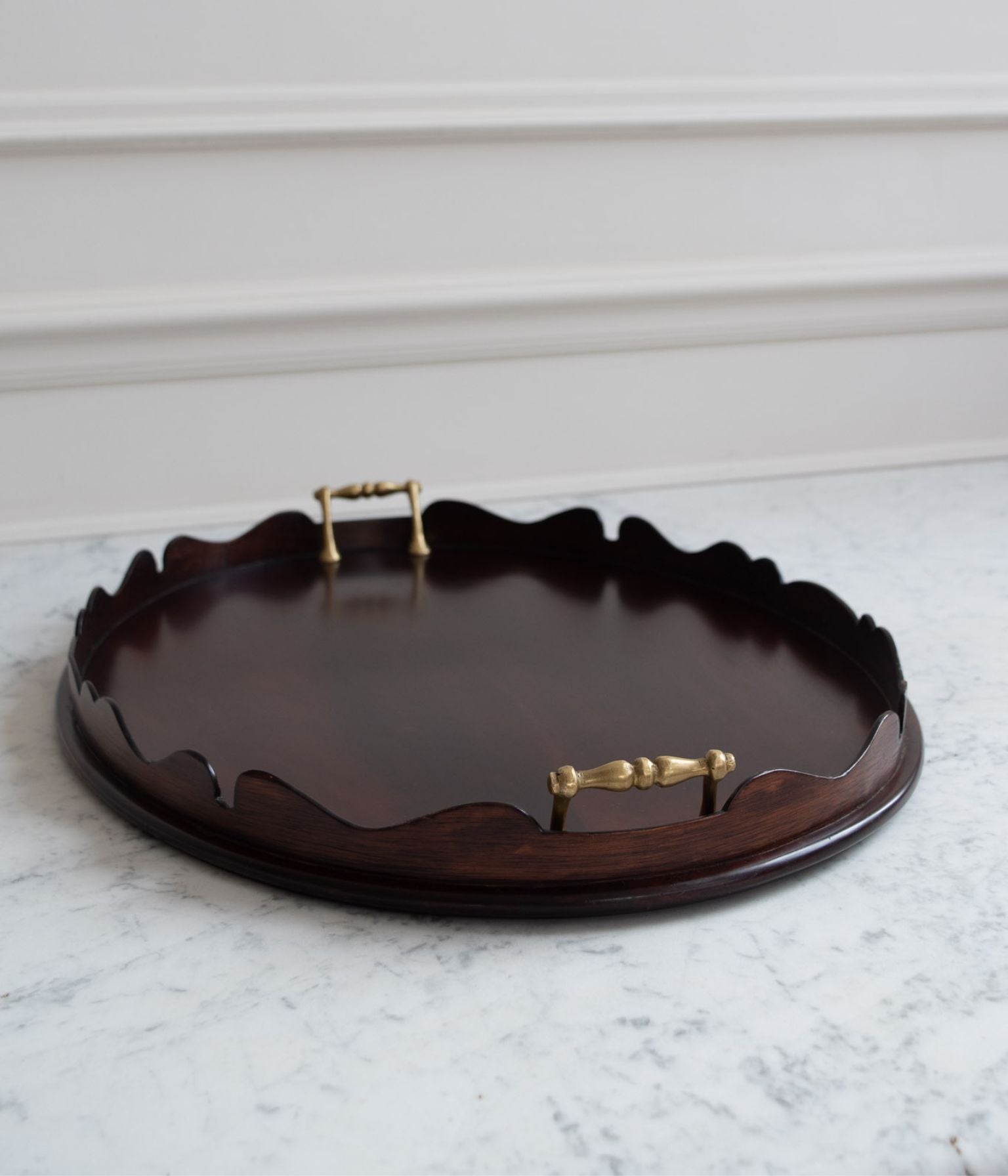Georgian Mahogany Tea Tray with Brass Gallery Handles