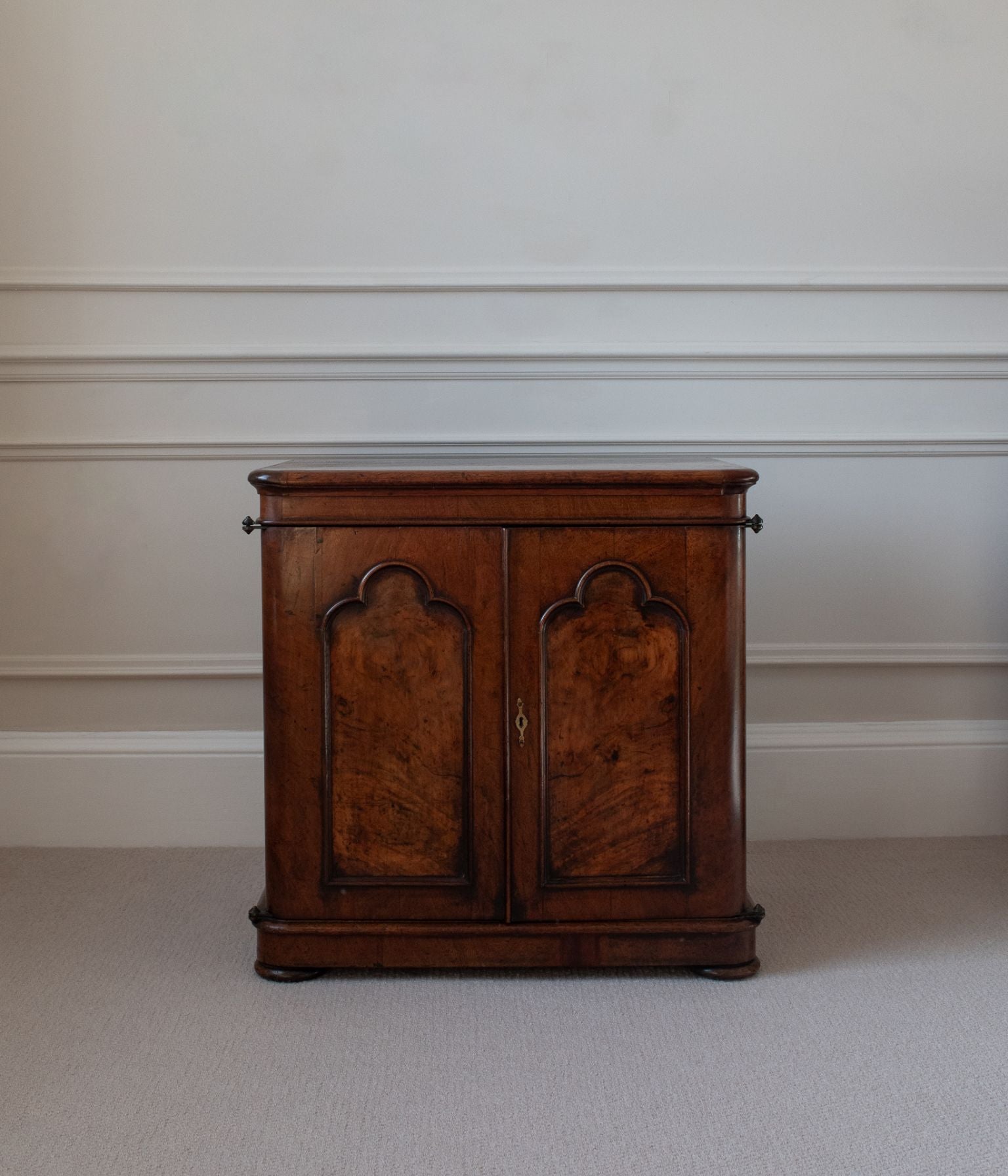Victorian Mahogany Side Cabinet with Arched Panel Doors
