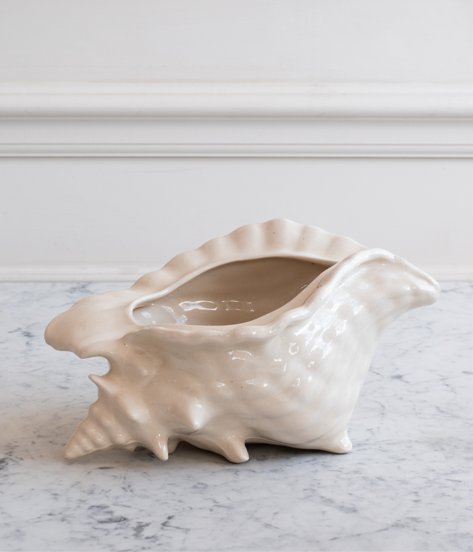 Vintage Ceramic Conch Shell Vase