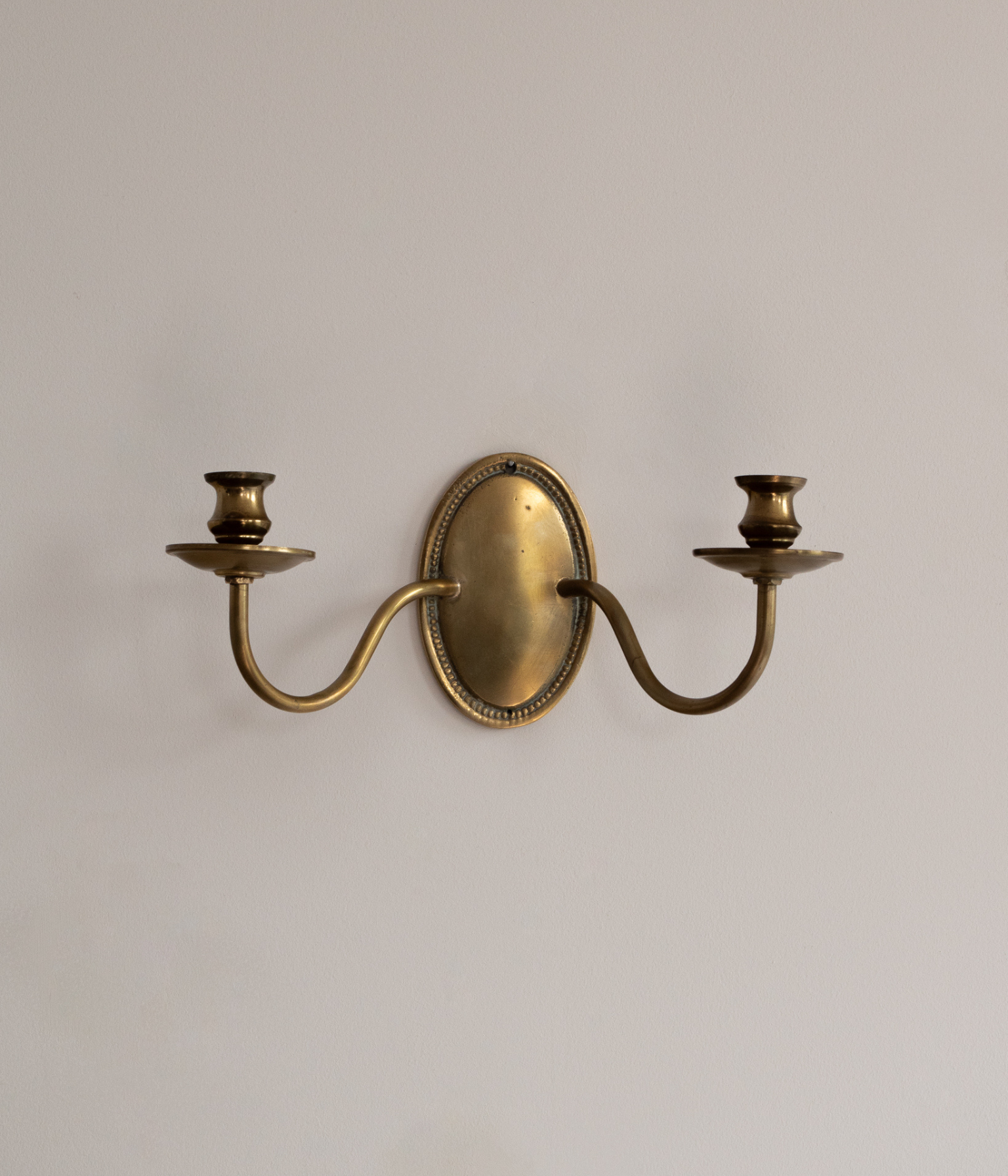 Vintage Brass Twin Arm Candle Wall Sconce