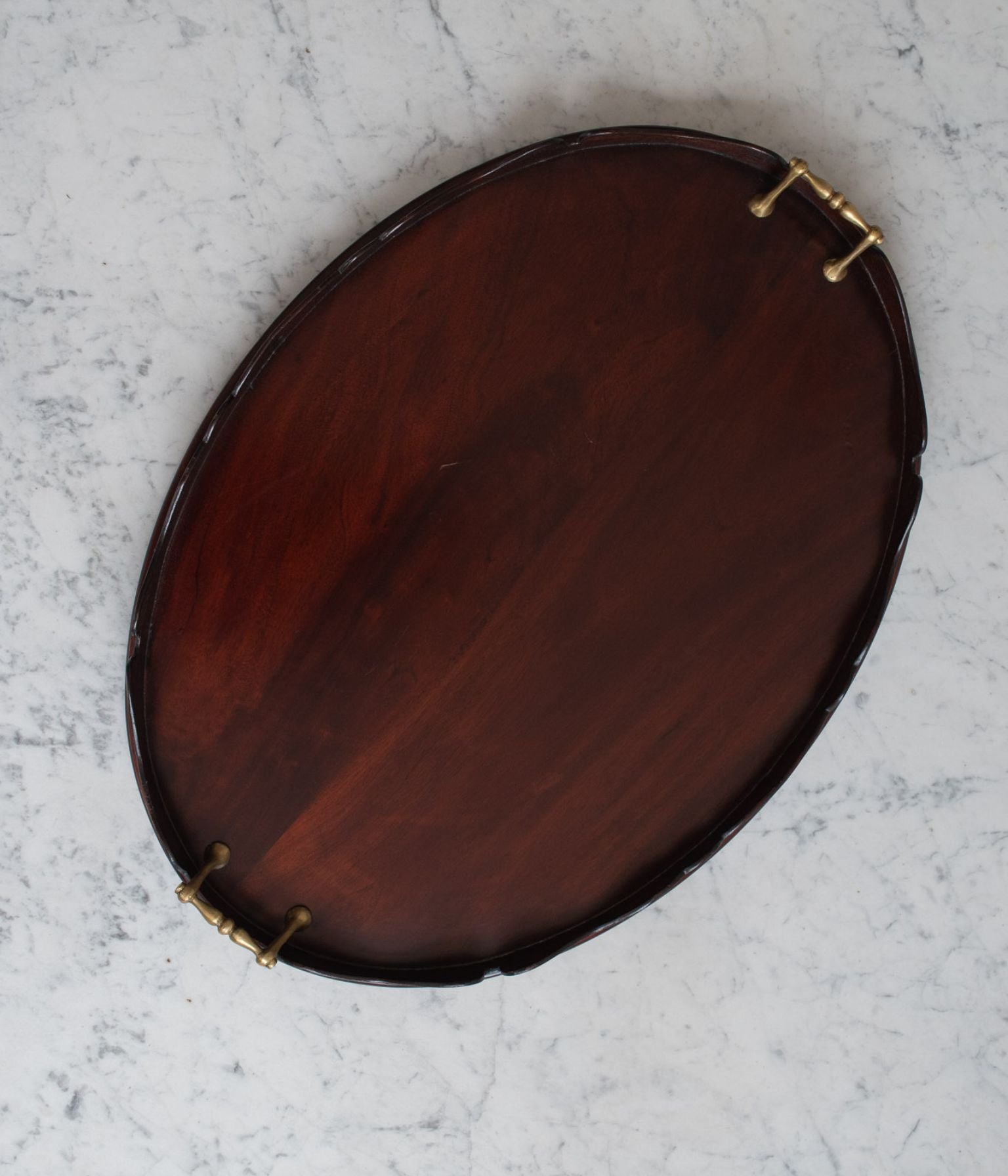 Georgian Mahogany Tea Tray with Brass Gallery Handles