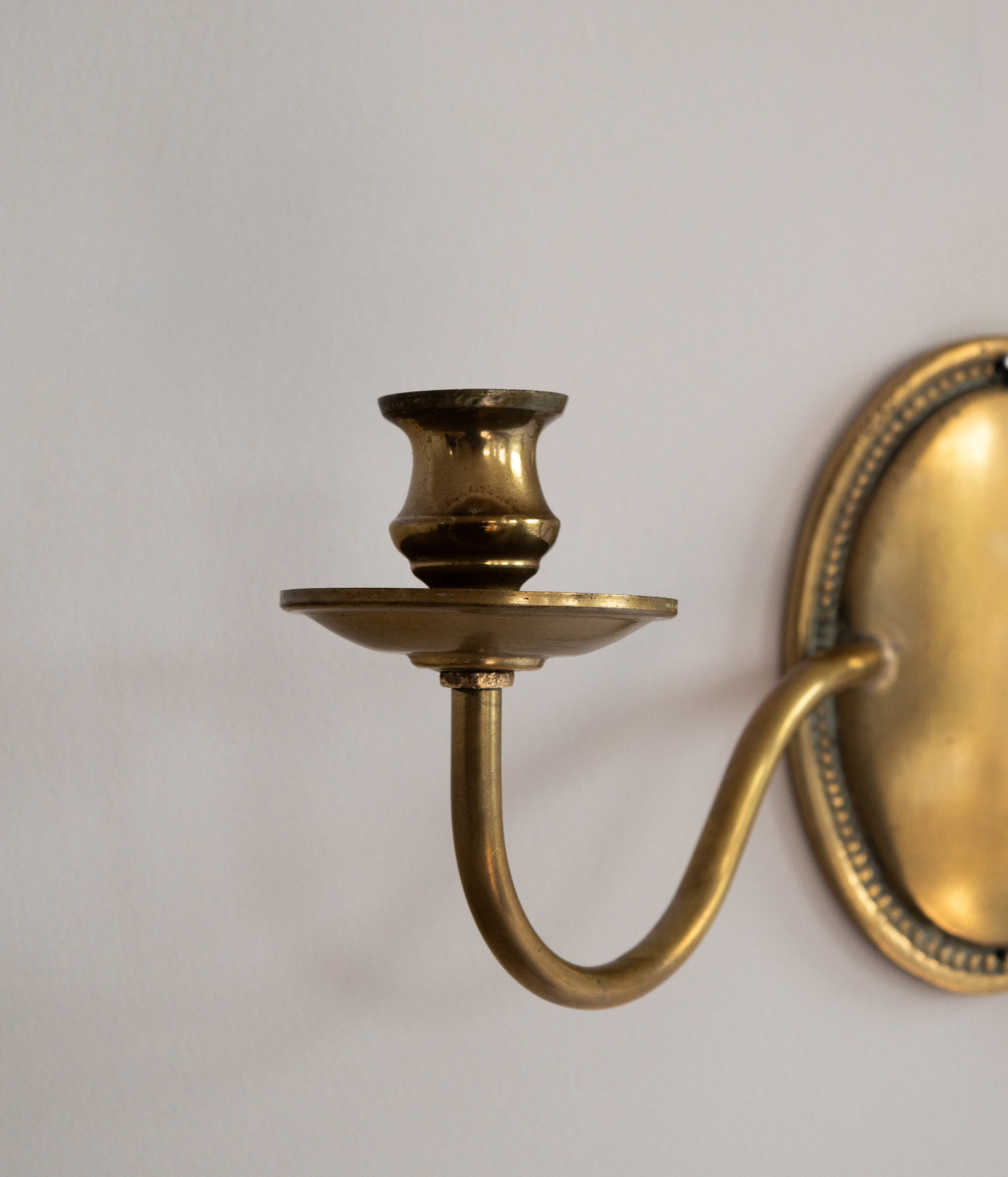 Vintage Brass Twin Arm Candle Wall Sconce