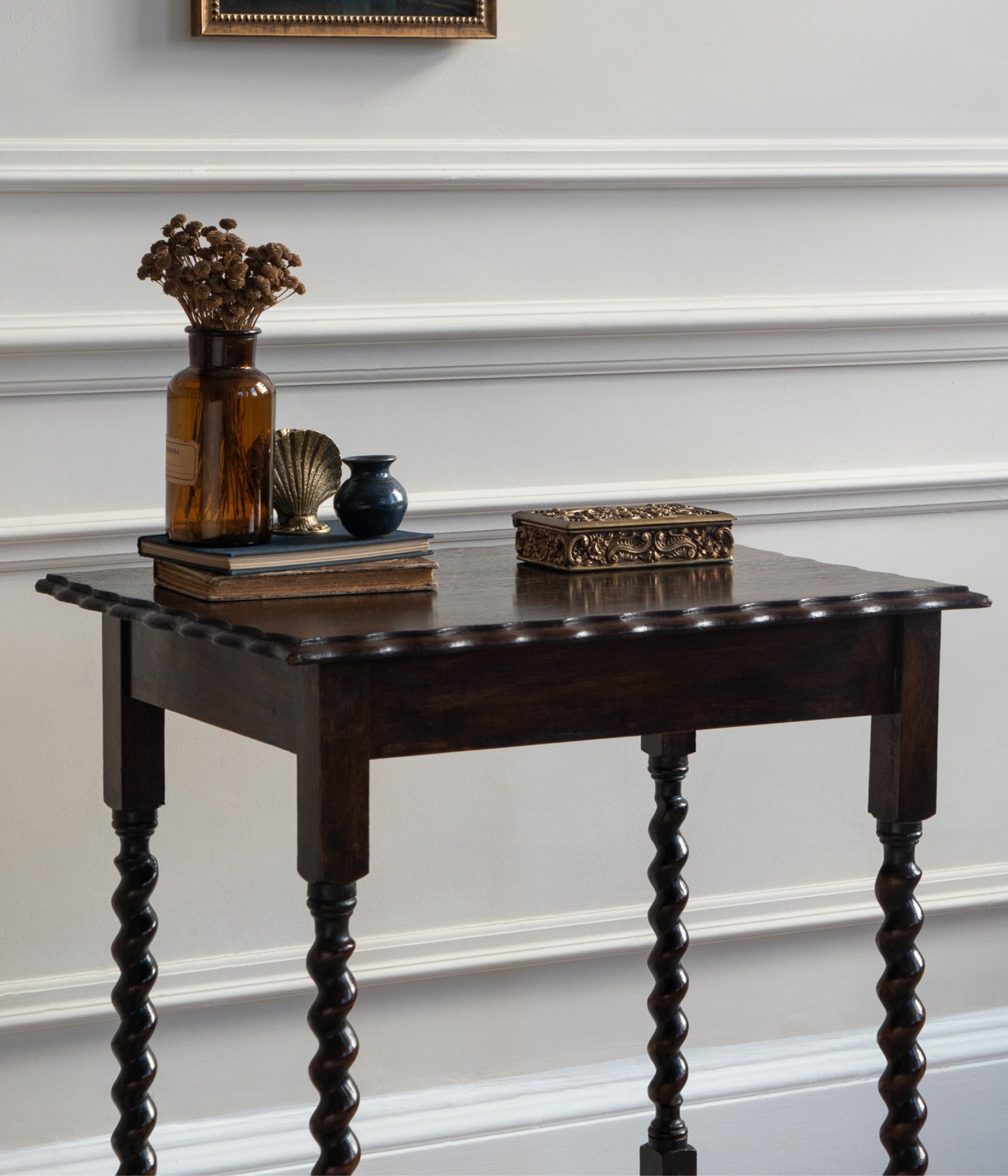 Early 20th Century Solid Oak Barley Twist Table