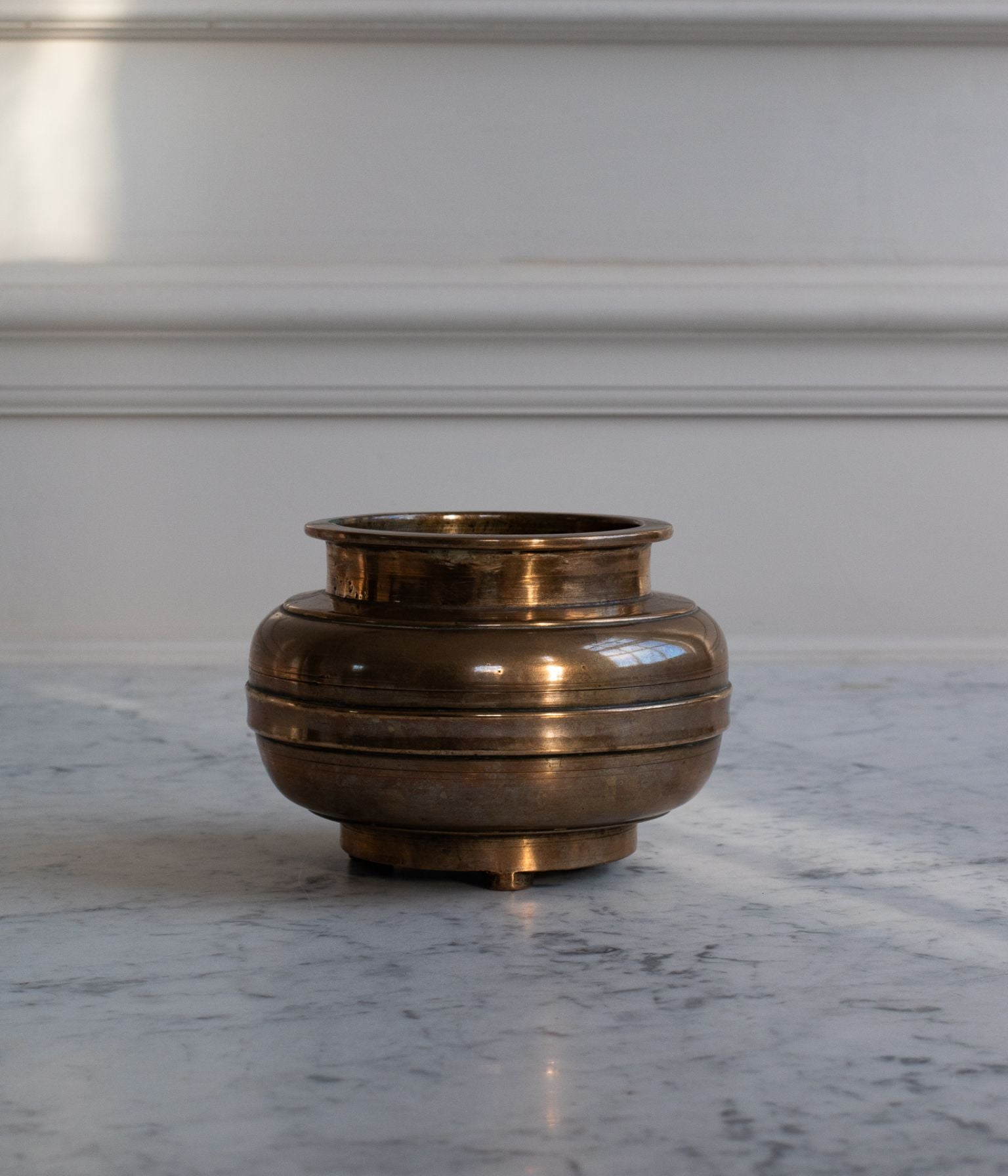 19th Century Turned Brass Vase