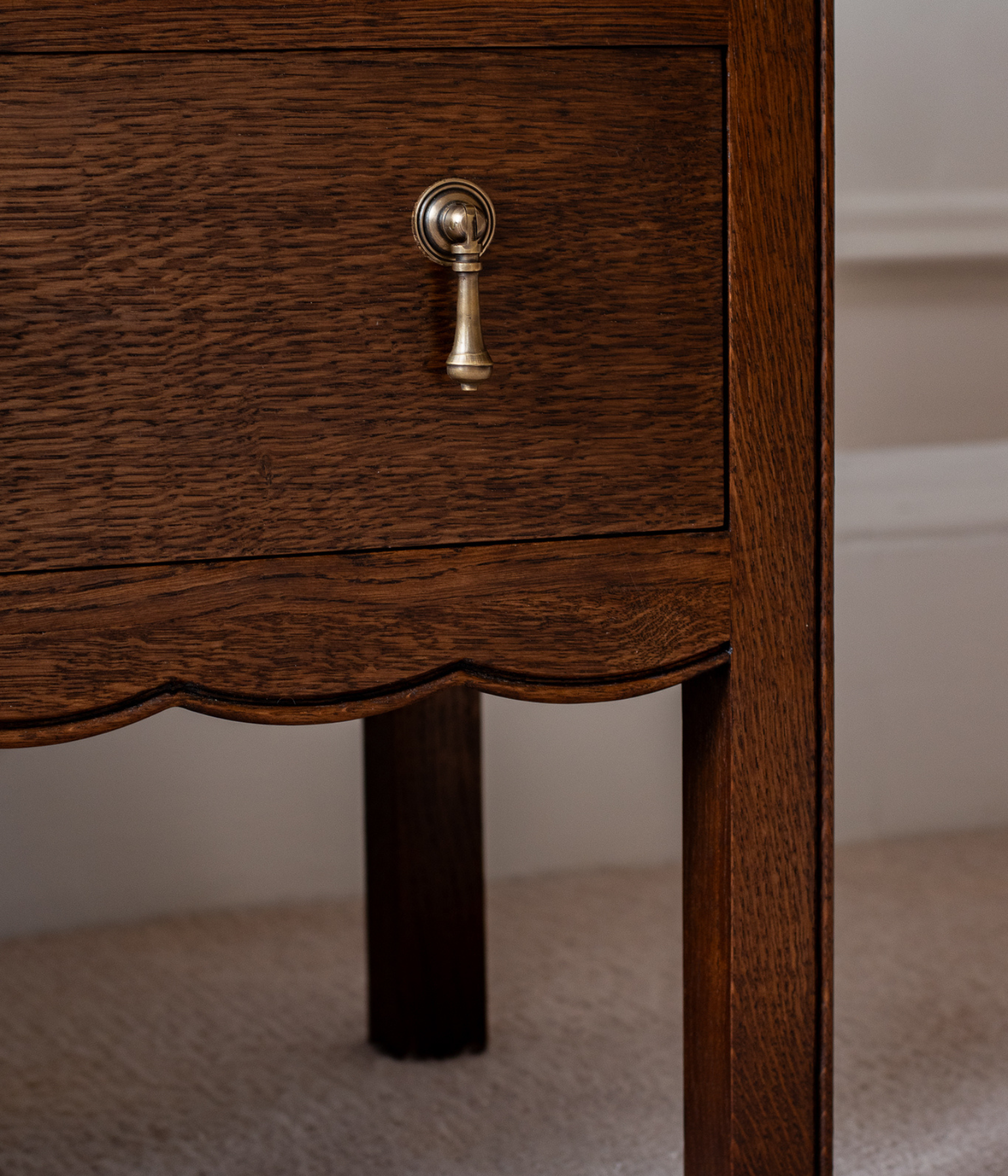 Pair of Santiago Scalloped Bedsides - Bespoke Size | French Oak - Blend #41
