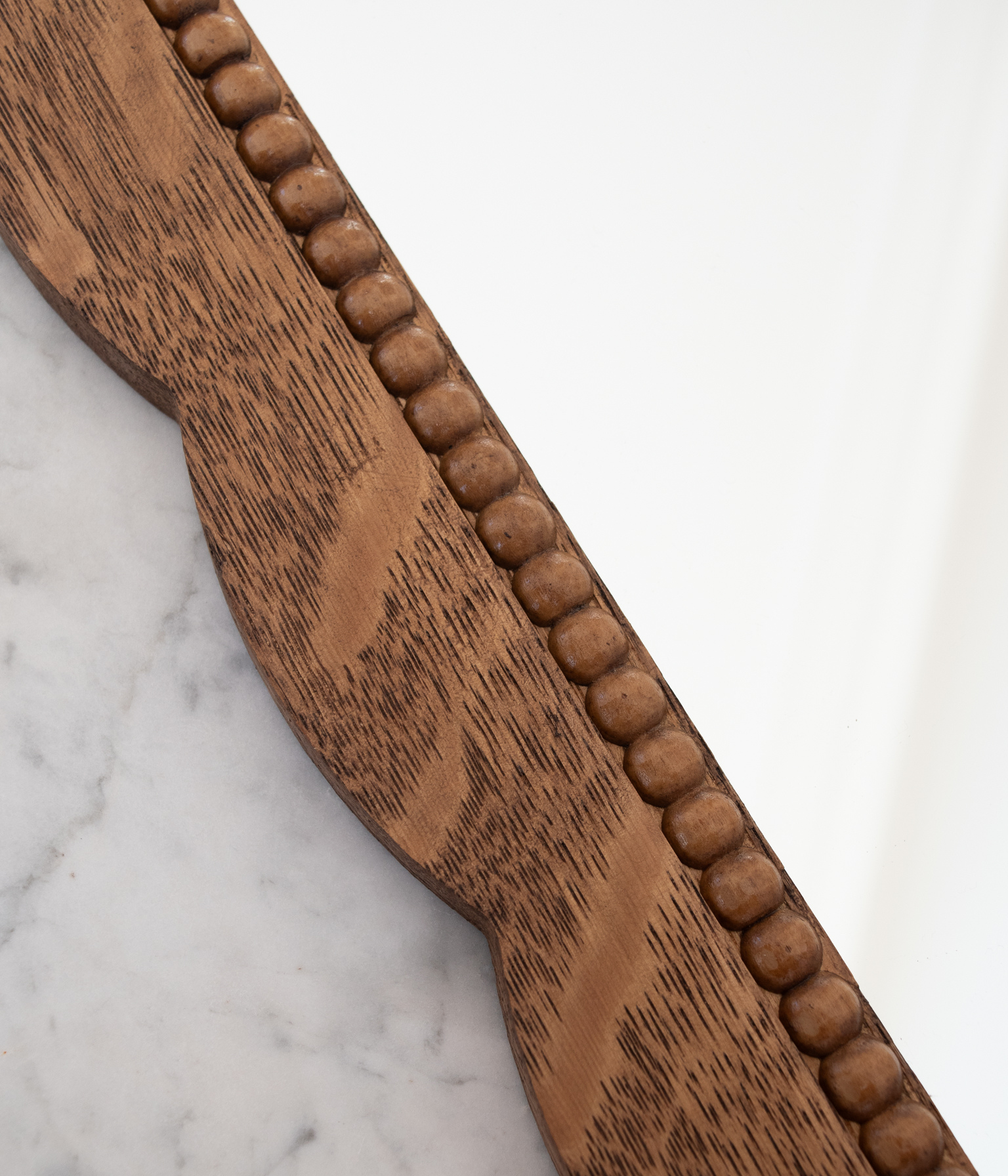 Santiago Scalloped Mirror - Small Size | Bobbin Trim | English Oak - Blend #21