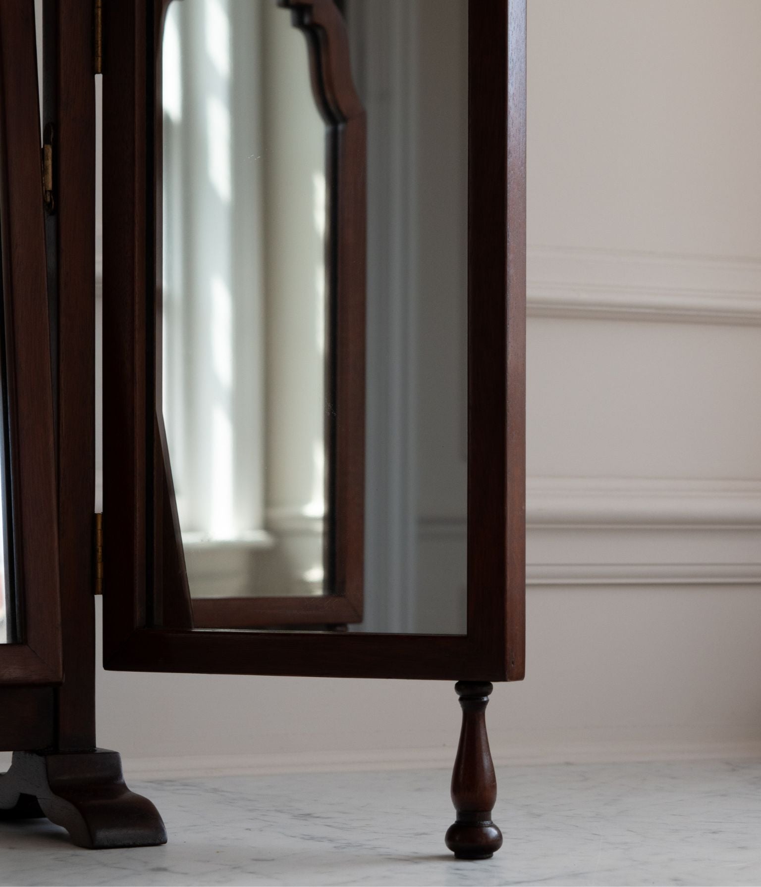 Vintage Mahogany Triptych Dressing Mirror