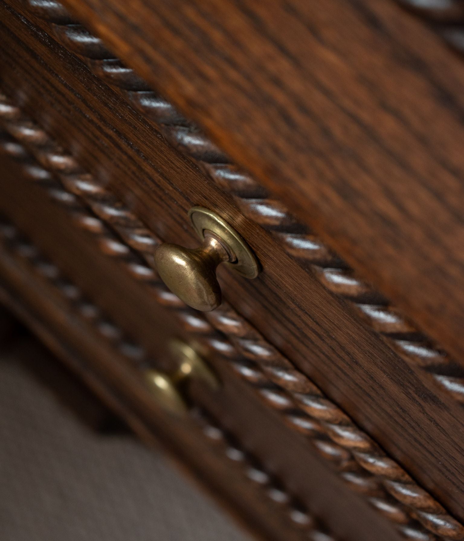 Antique Solid Oak Bureau With Rope Trim In Blend #41