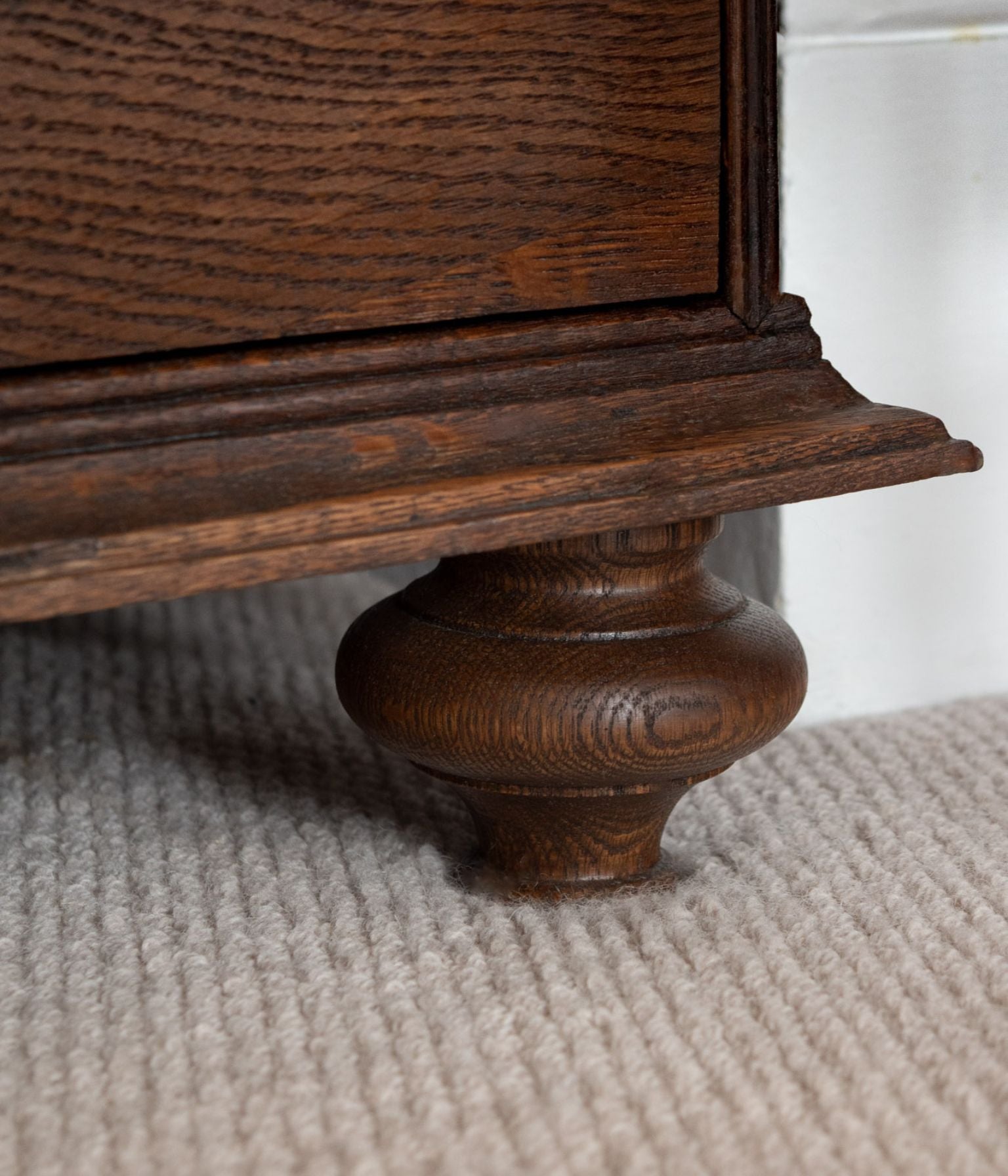 Victorian Oak Chest of Drawers with Brass Shell Pulls