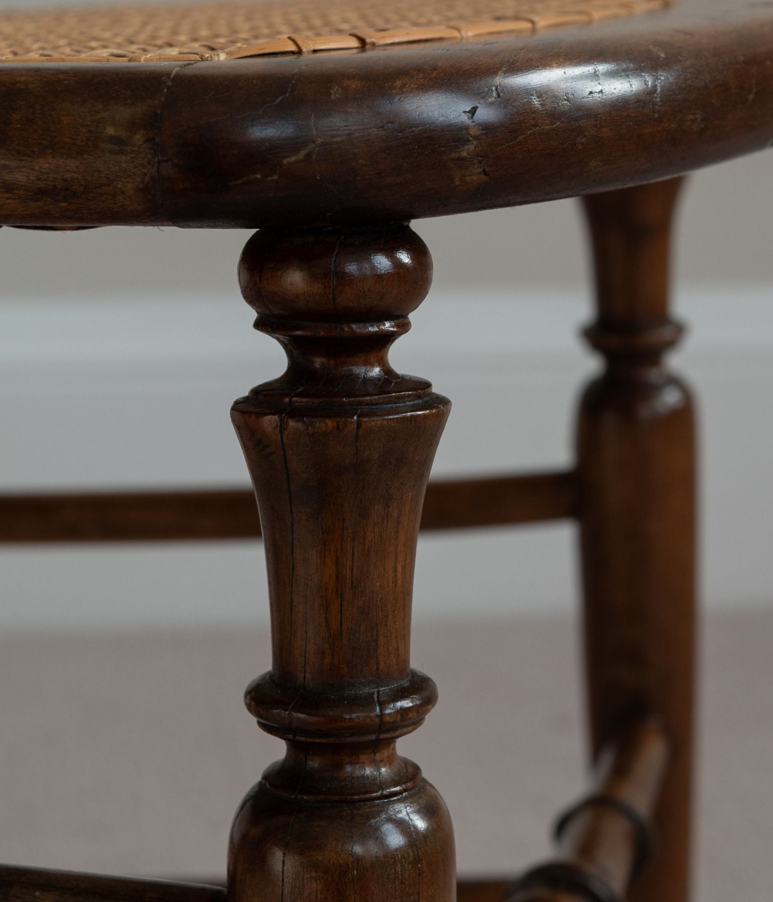 Victorian Balloon Back Chair in Solid Mahogany with Original Cane Seat
