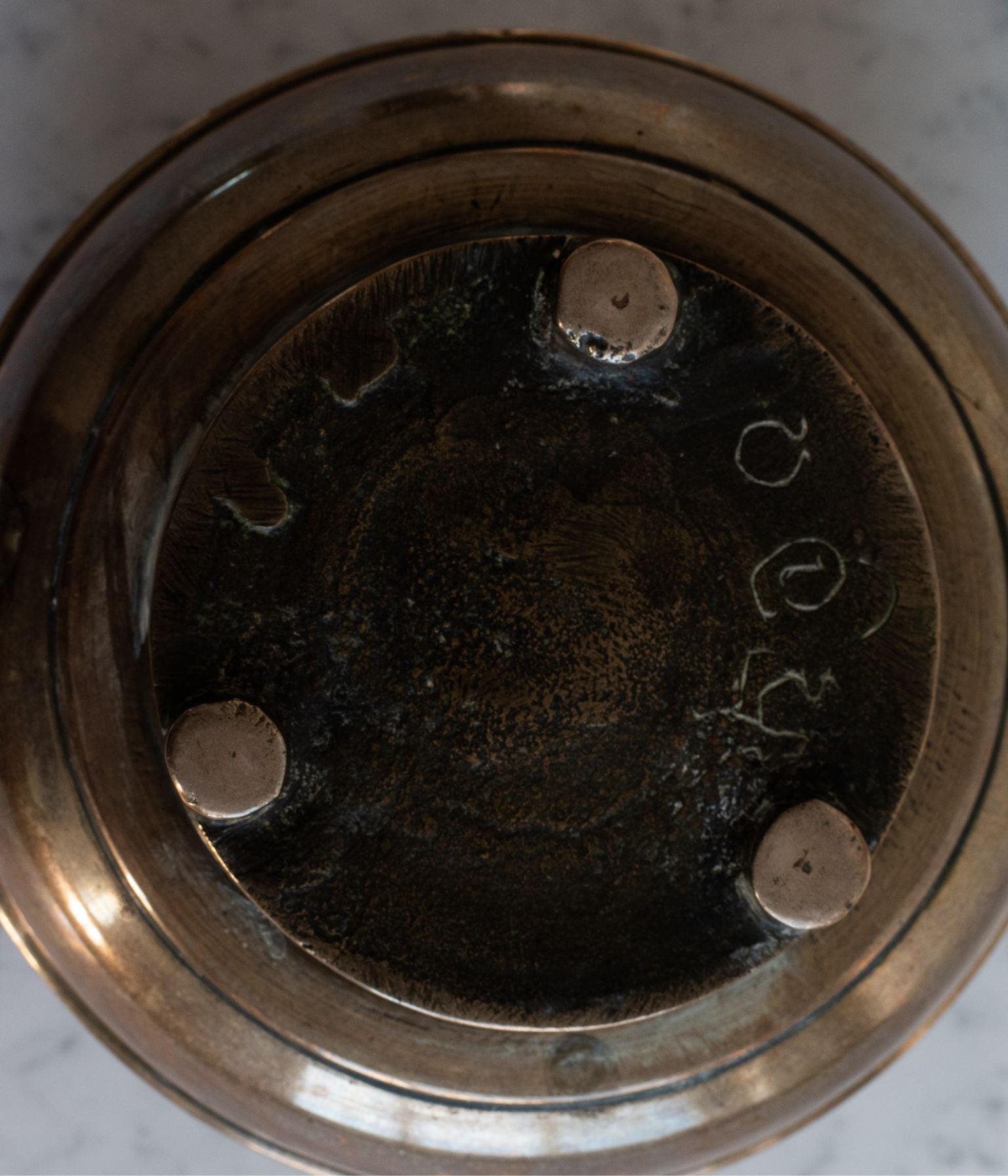 19th Century Turned Brass Vase