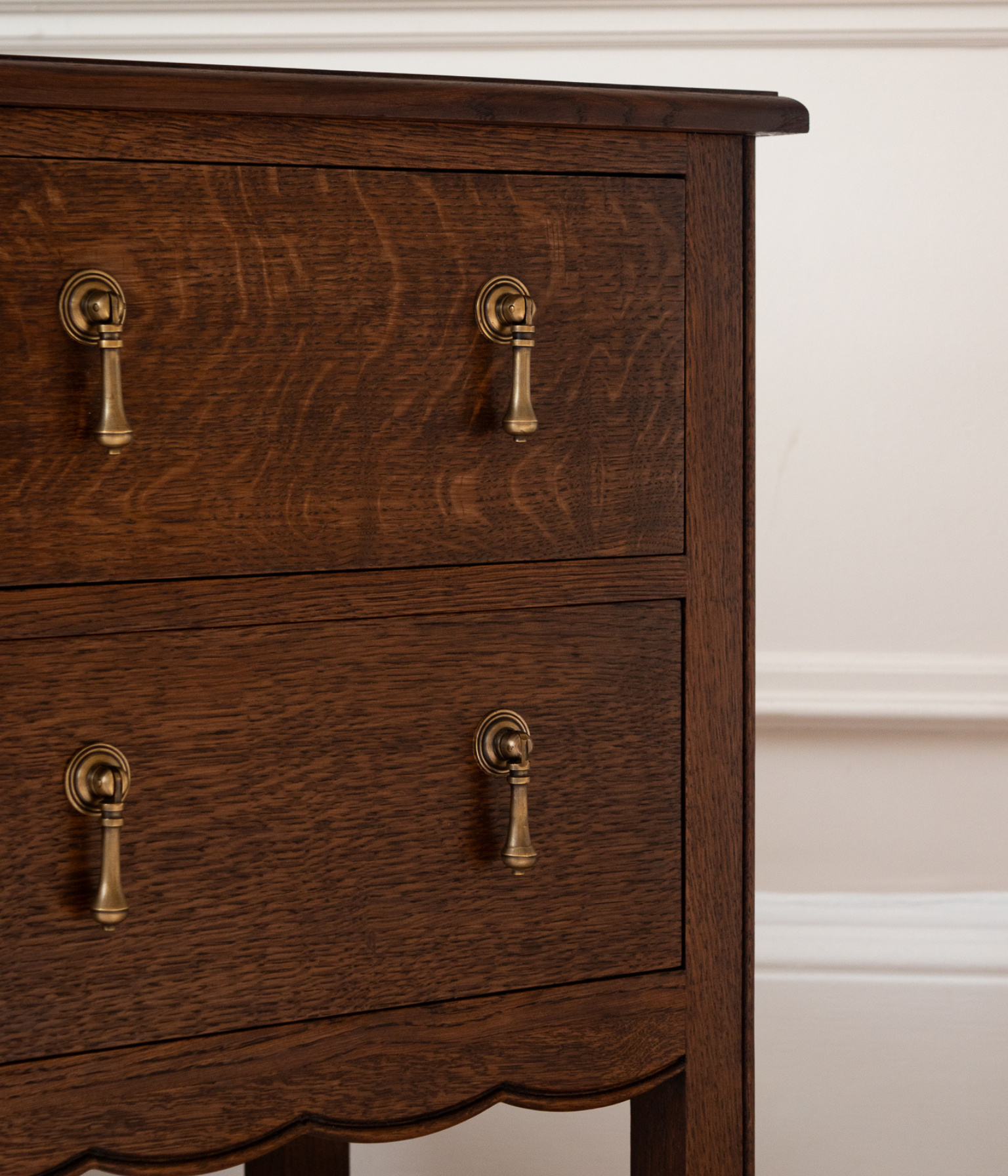 Pair of Santiago Scalloped Bedsides - Bespoke Size | French Oak - Blend #41