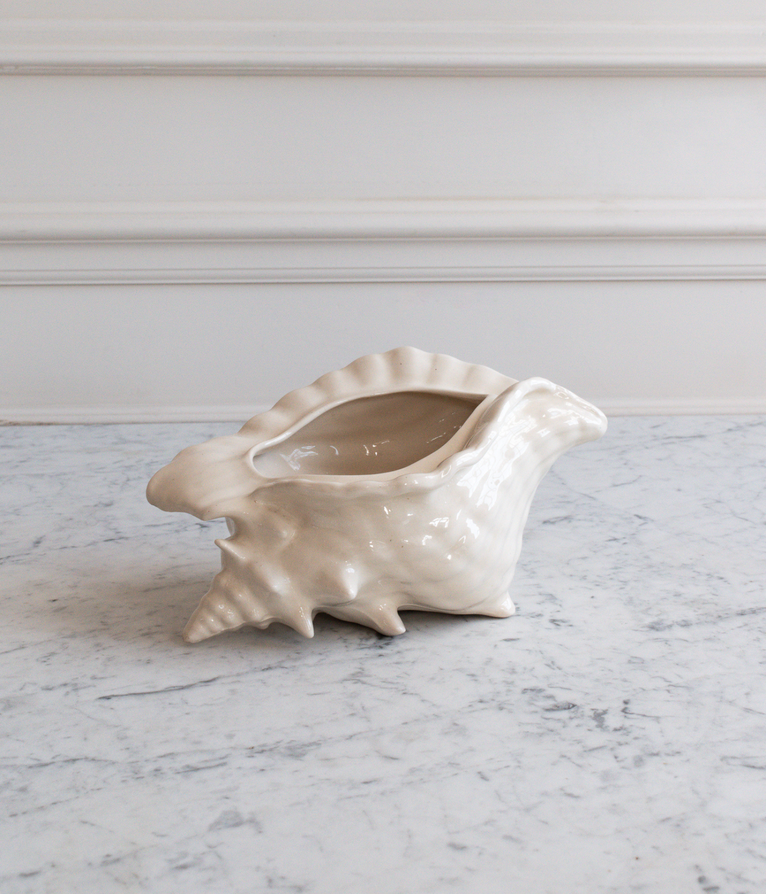 Vintage Ceramic Conch Shell Vase