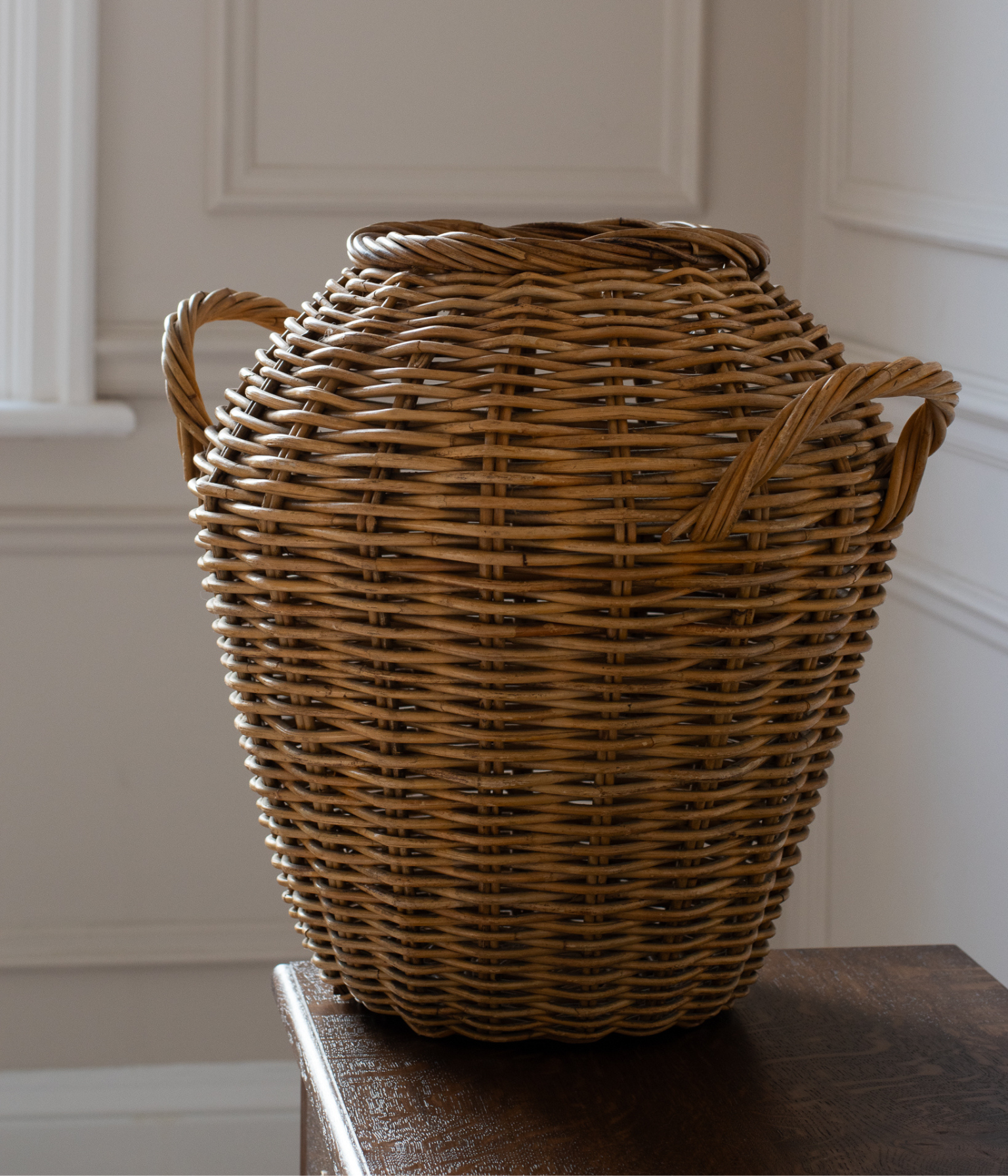 Vintage Rattan Amphora Basket