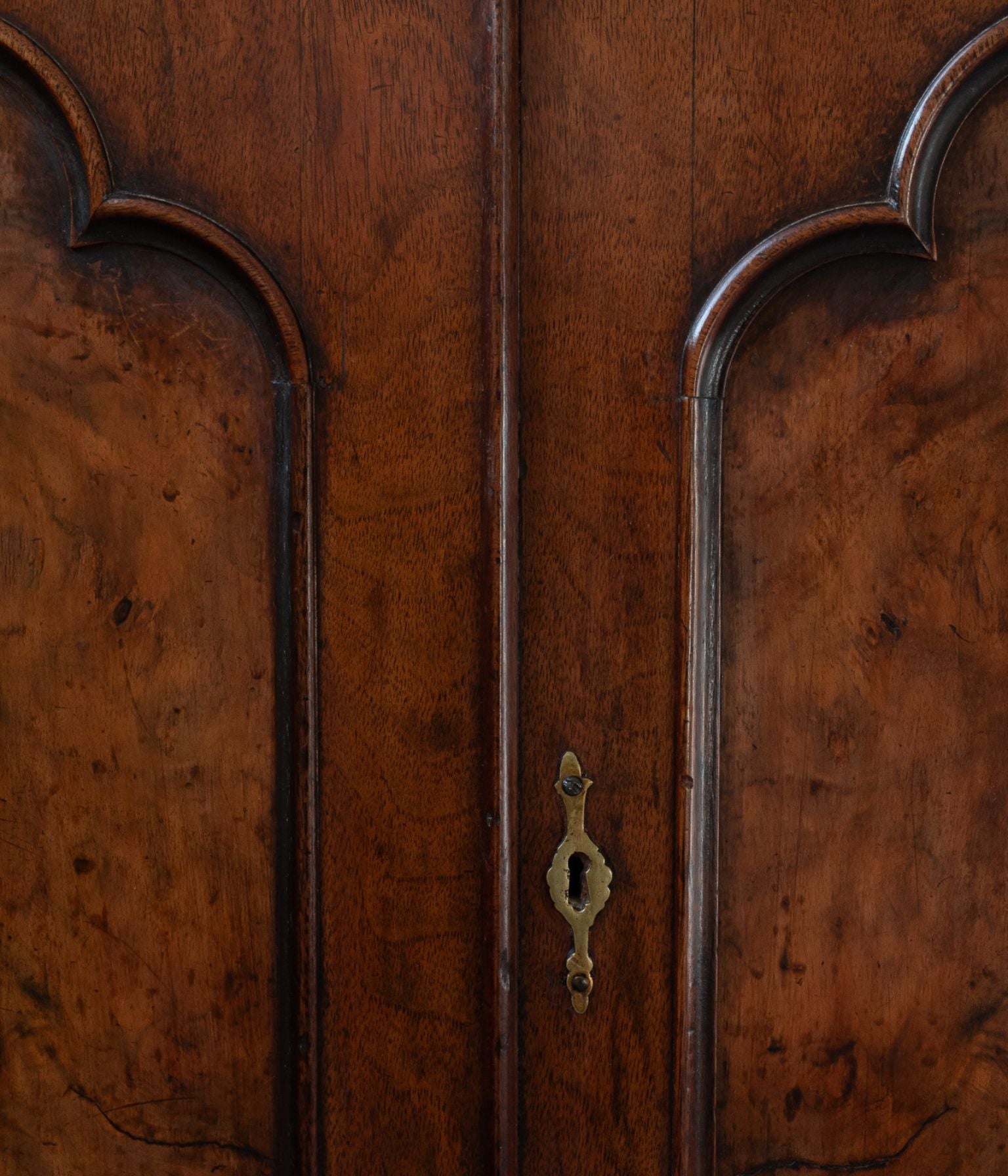 Victorian Mahogany Side Cabinet with Arched Panel Doors