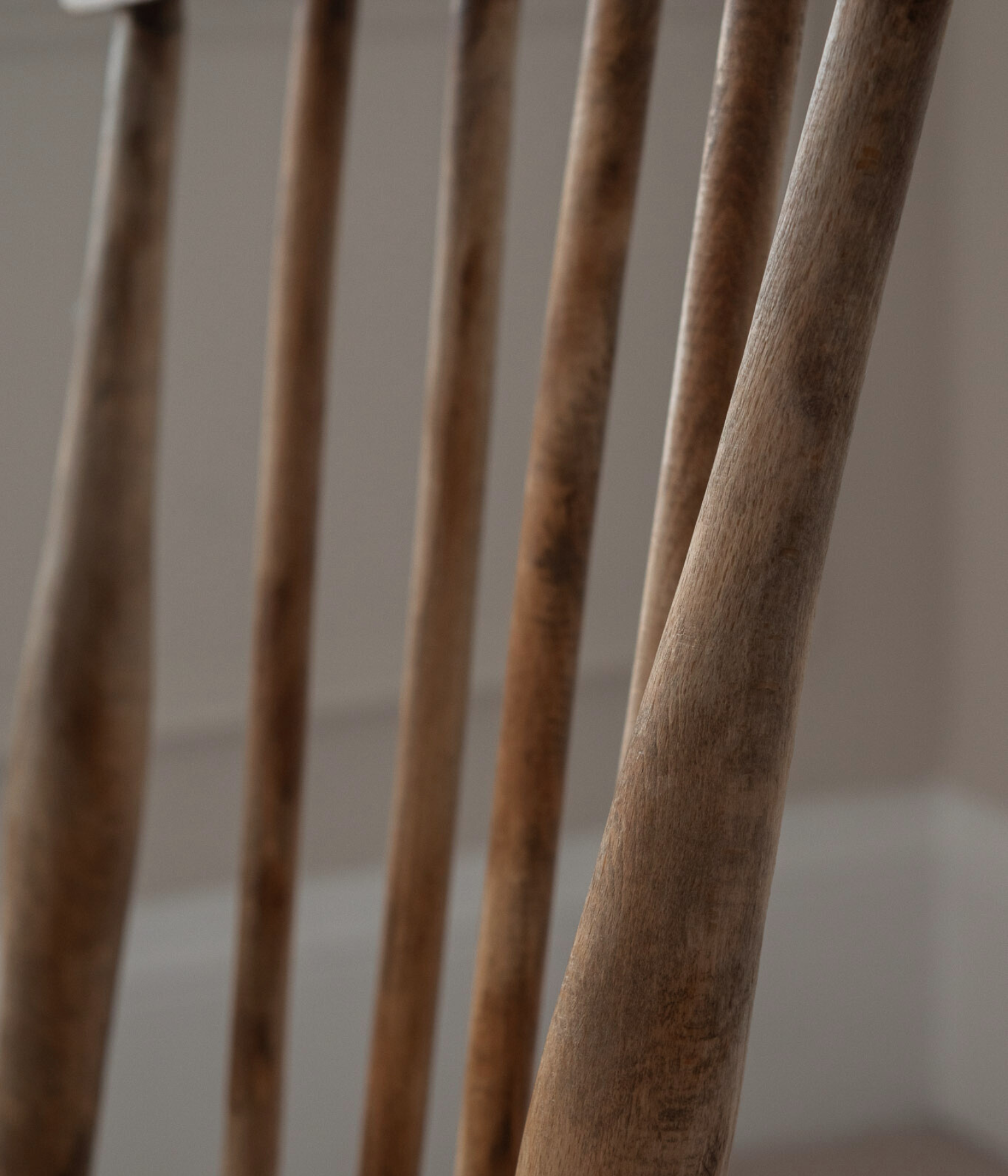 Rustic 19th-Century Stickback Side Chair in Raw Elm and Beech