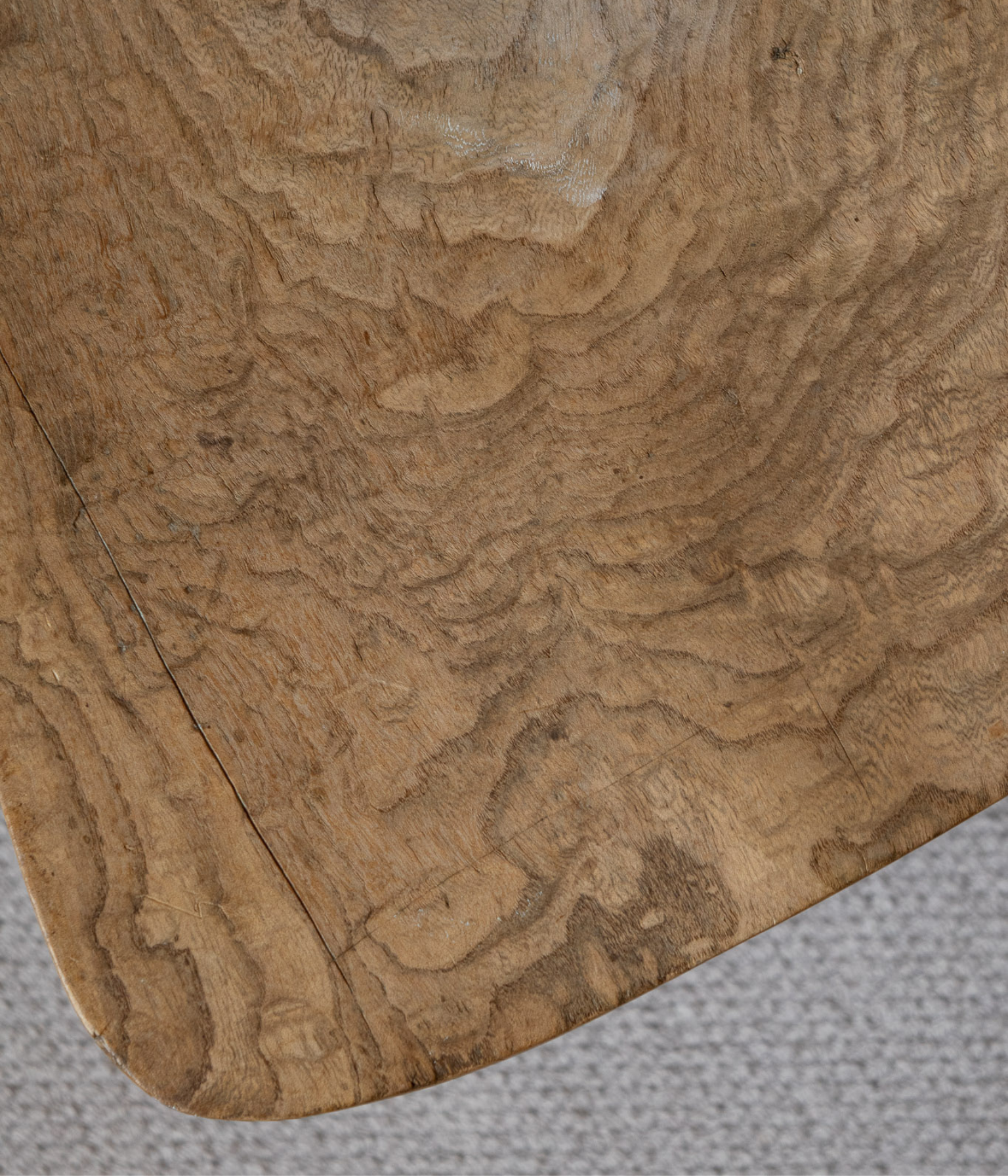 Rustic 19th-Century Stickback Side Chair in Raw Elm and Beech