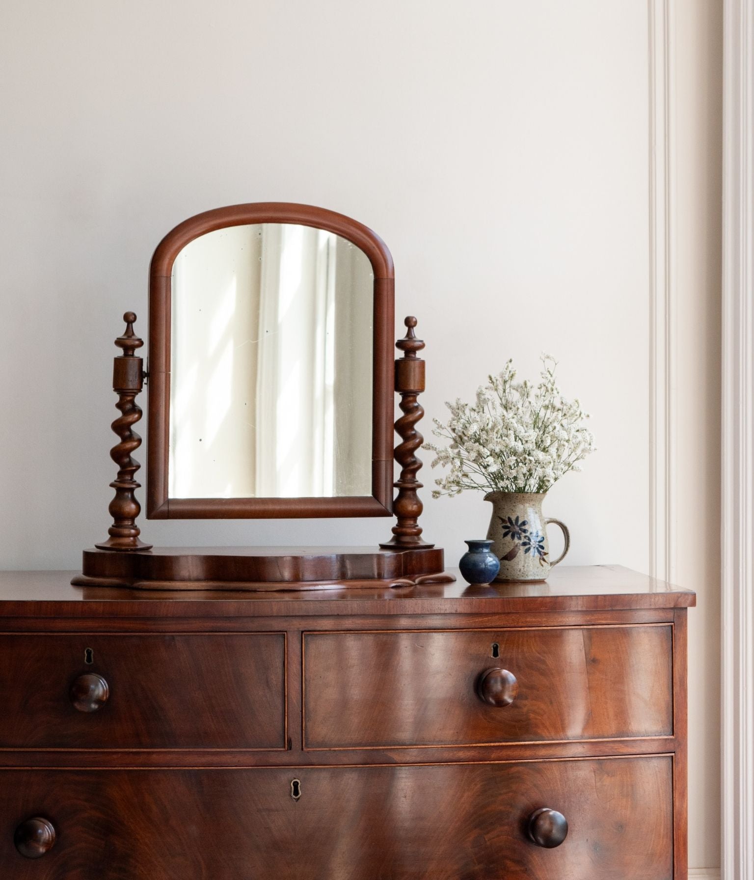 Victorian Mahogany Barley Twist Dressing Mirror