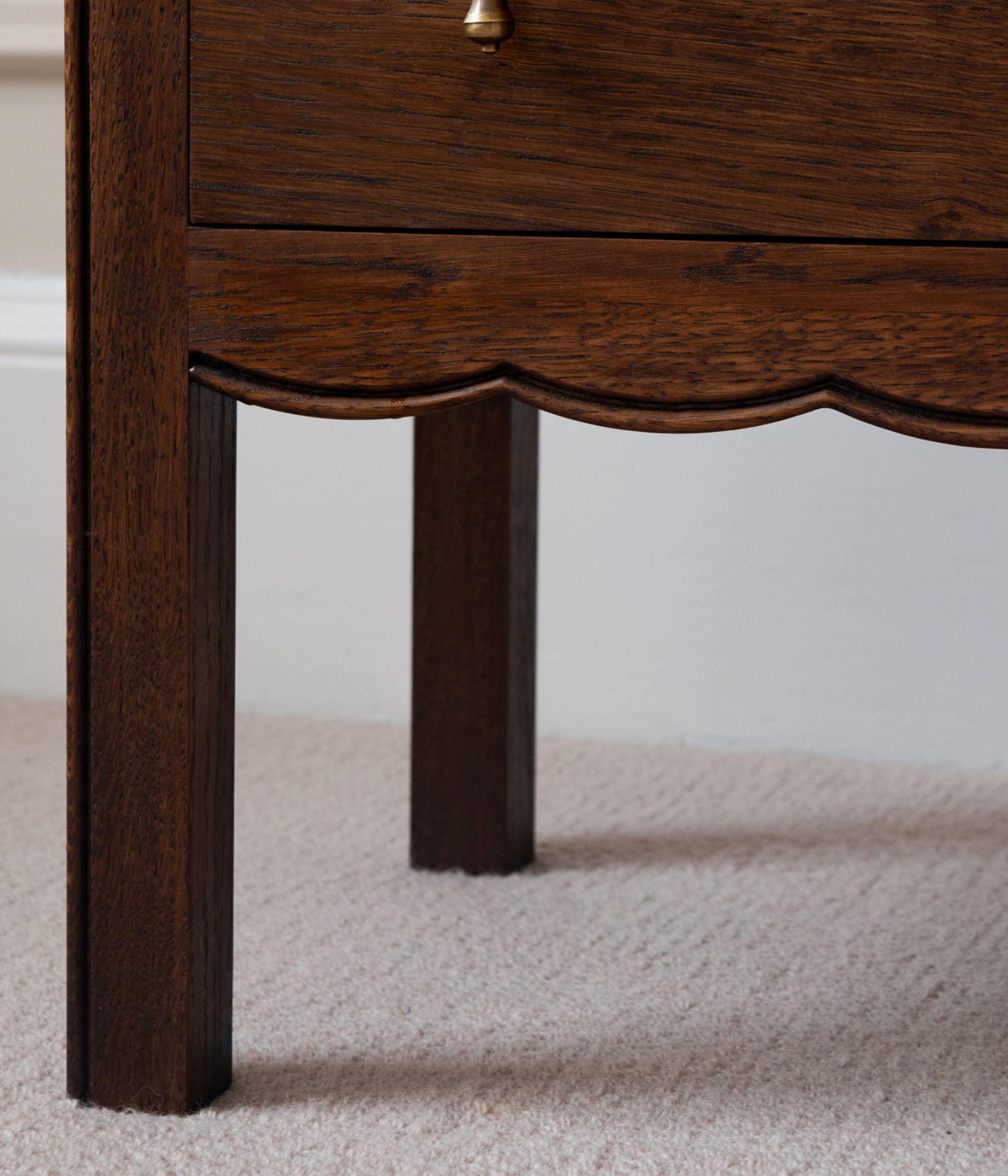 Pair of Santiago Scalloped Bedsides - Bespoke Size | French Oak - Blend #41