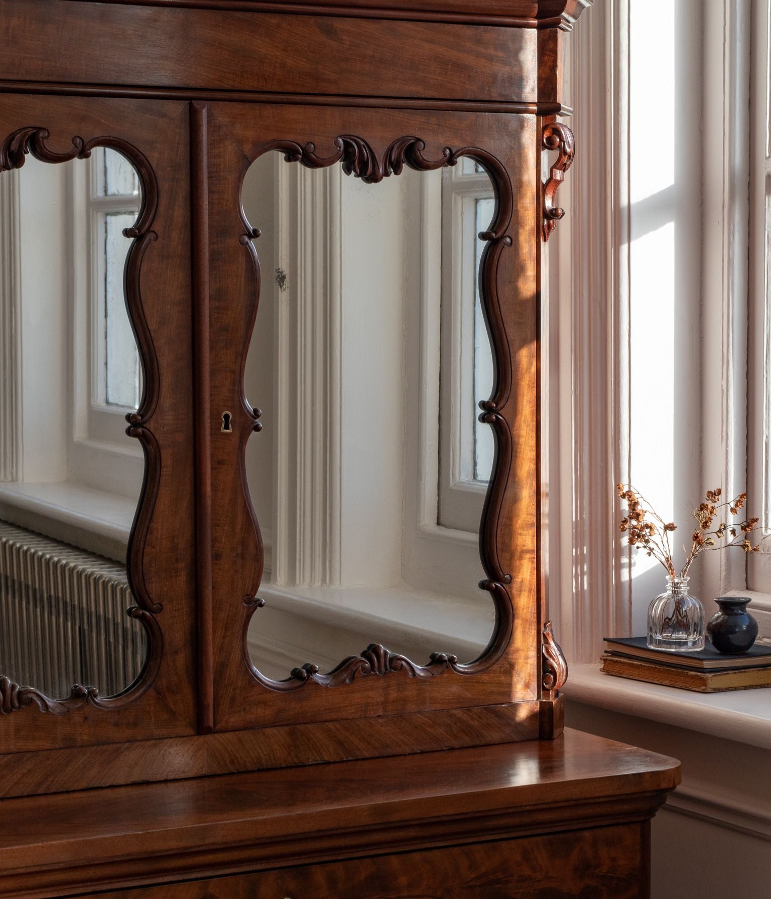 Late-19th Century Dutch Mahogany Secretaire Cabinet