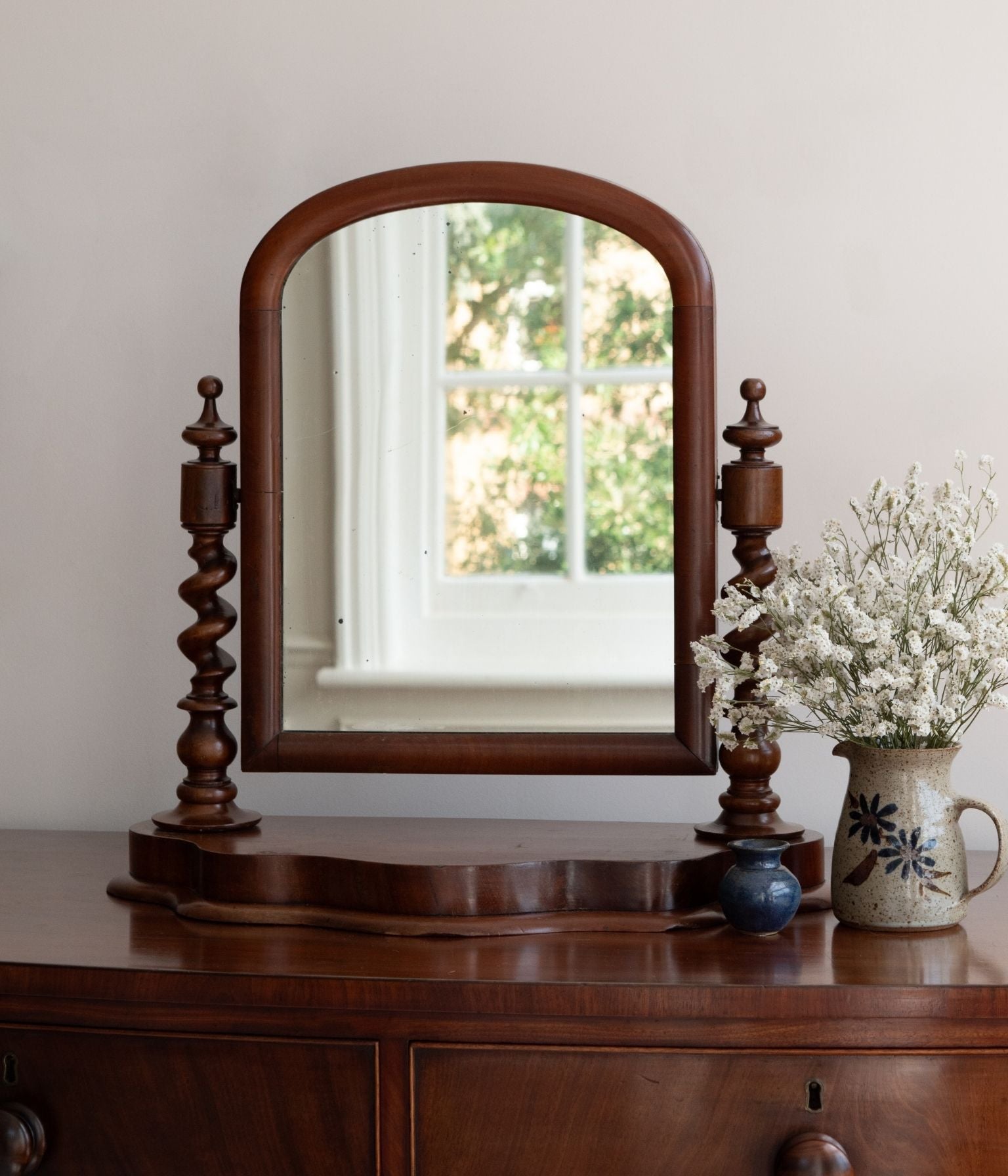 Victorian Mahogany Barley Twist Dressing Mirror