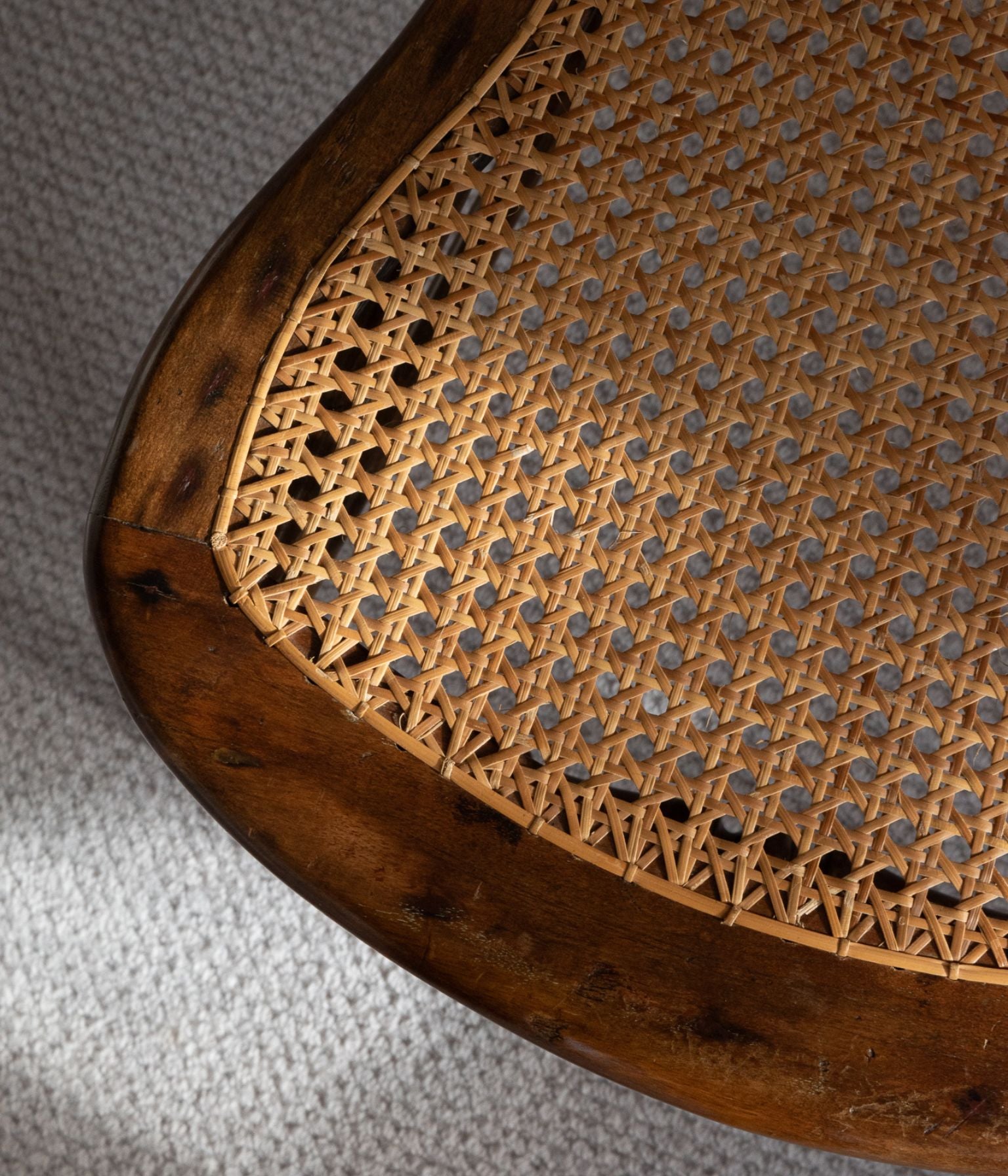 Victorian Balloon Back Chair in Solid Mahogany with Original Cane Seat