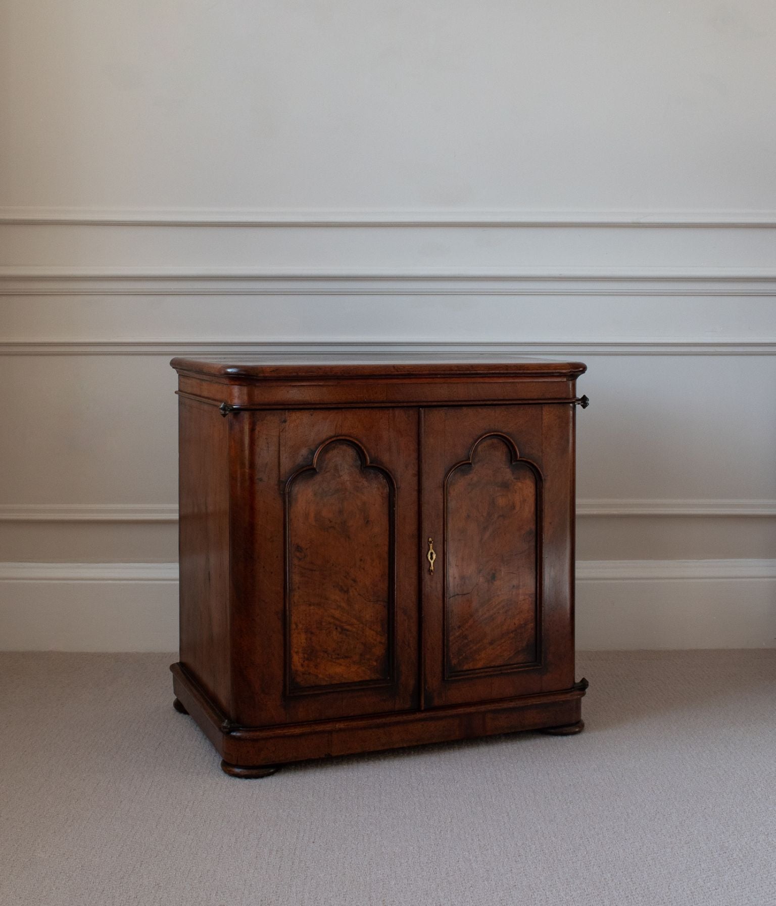 Victorian Mahogany Side Cabinet with Arched Panel Doors