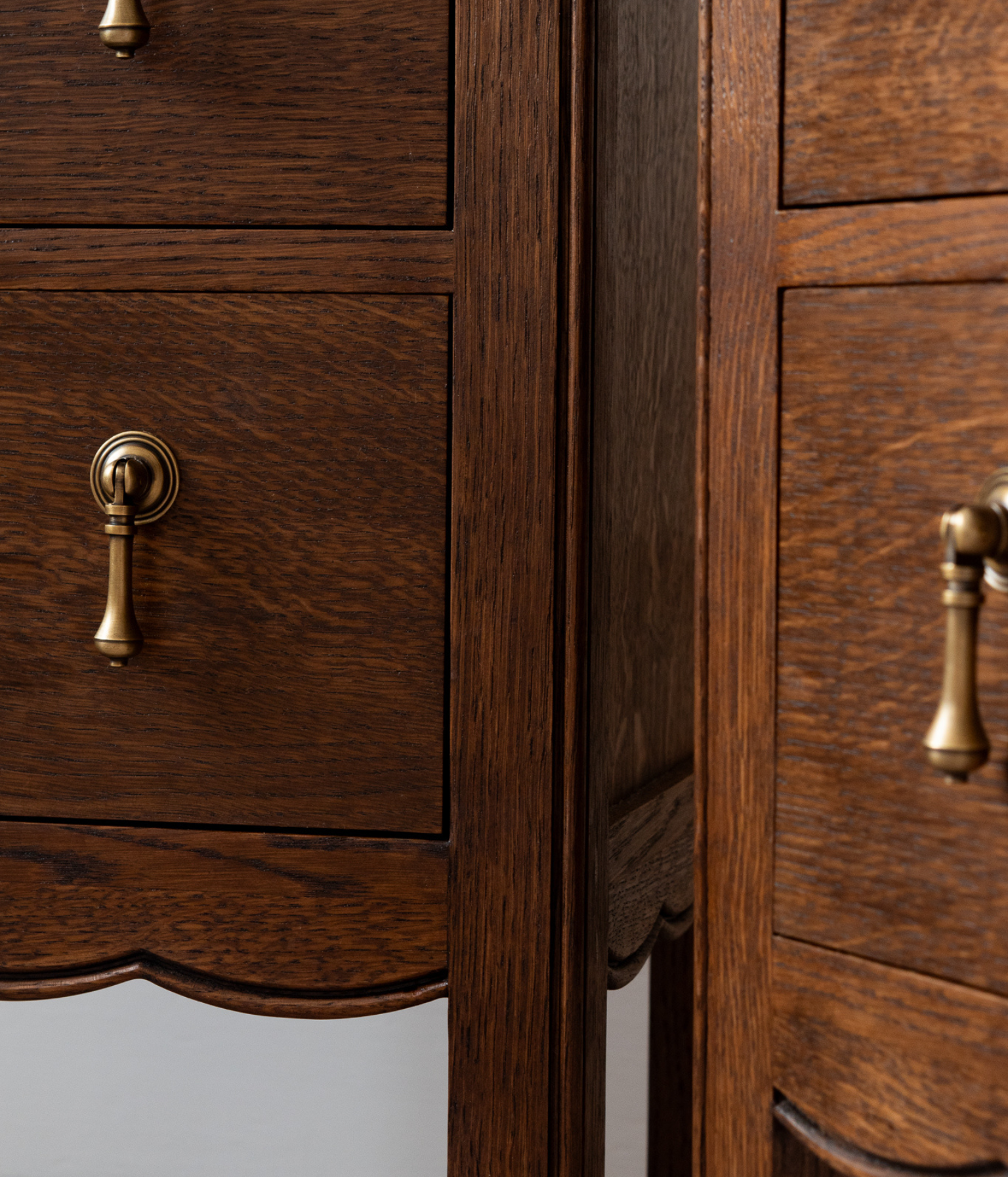 Pair of Santiago Scalloped Bedsides - Bespoke Size | French Oak - Blend #41