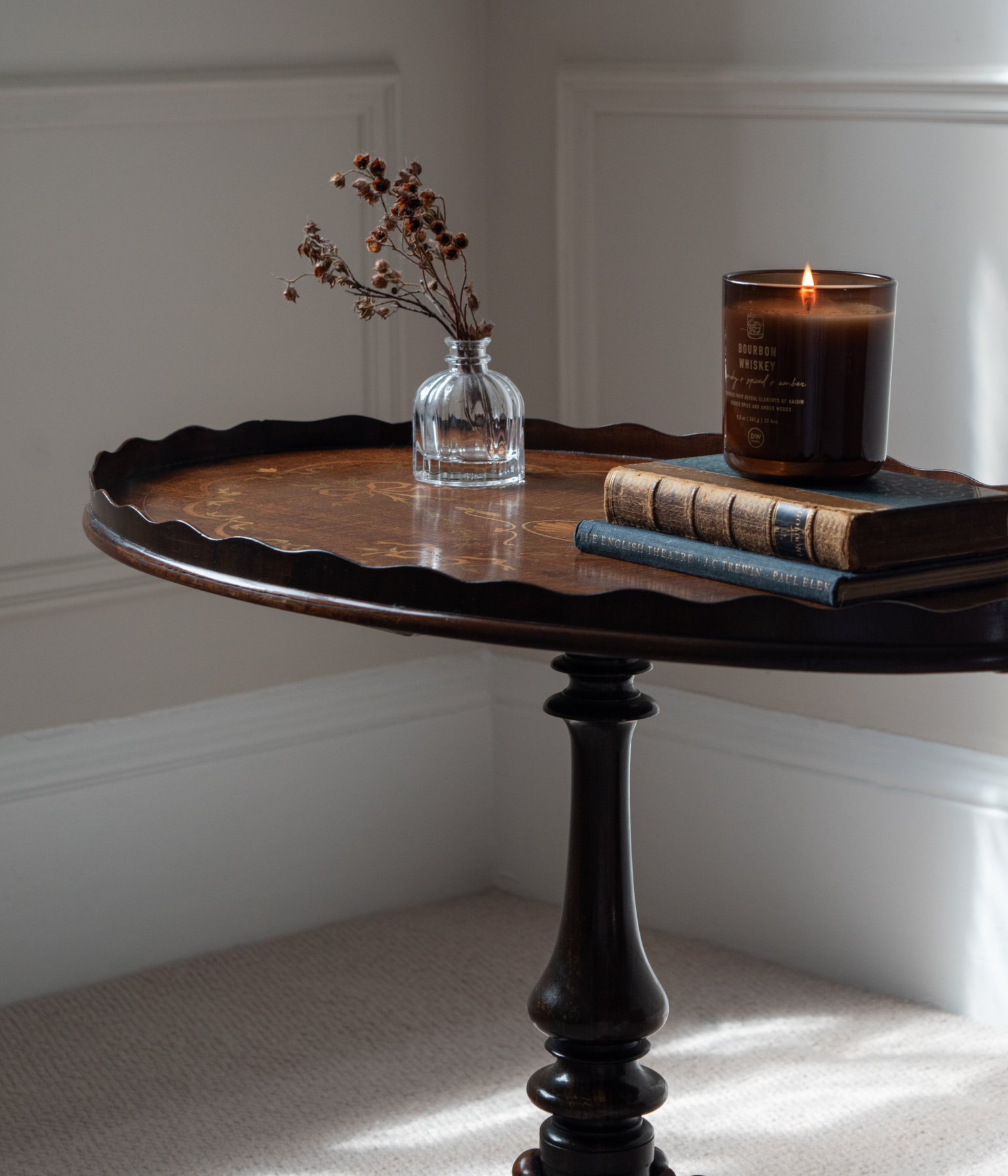 Edwardian Mahogany Marquetry Tray-Top Table