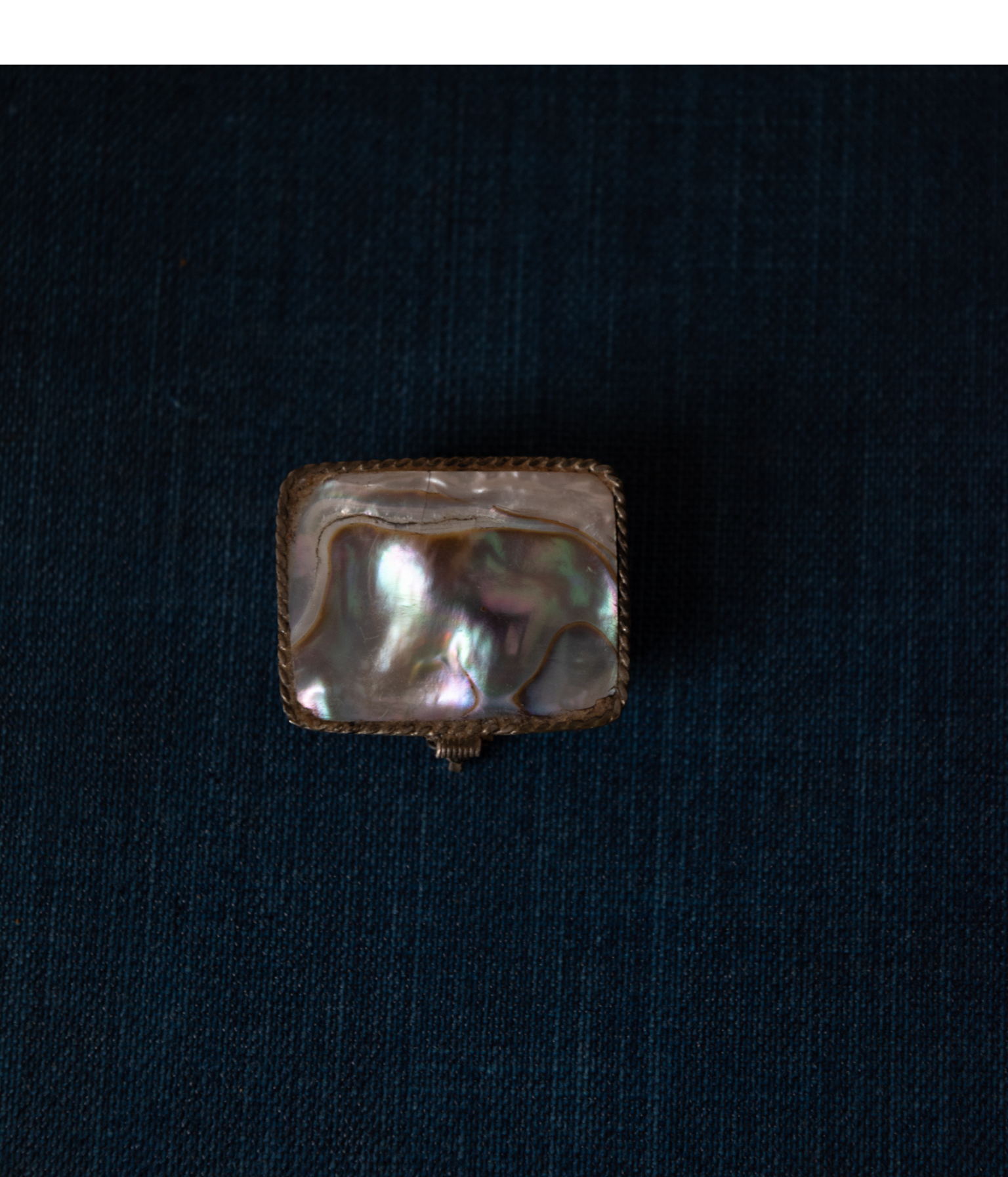 Vintage Abalone and Silver Pill Box