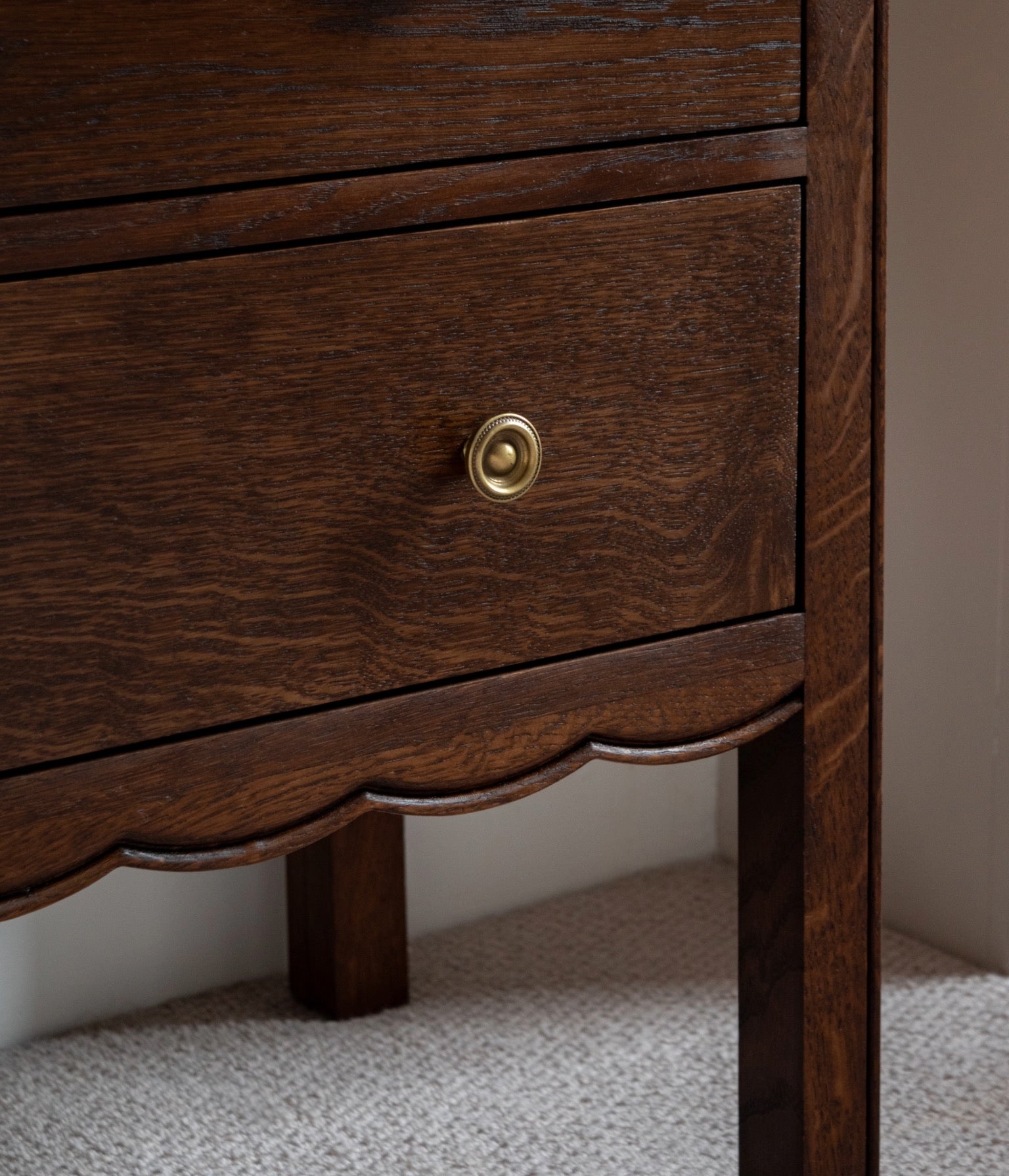 Santiago Scalloped Bedside Table - My Tiny Estate Edition