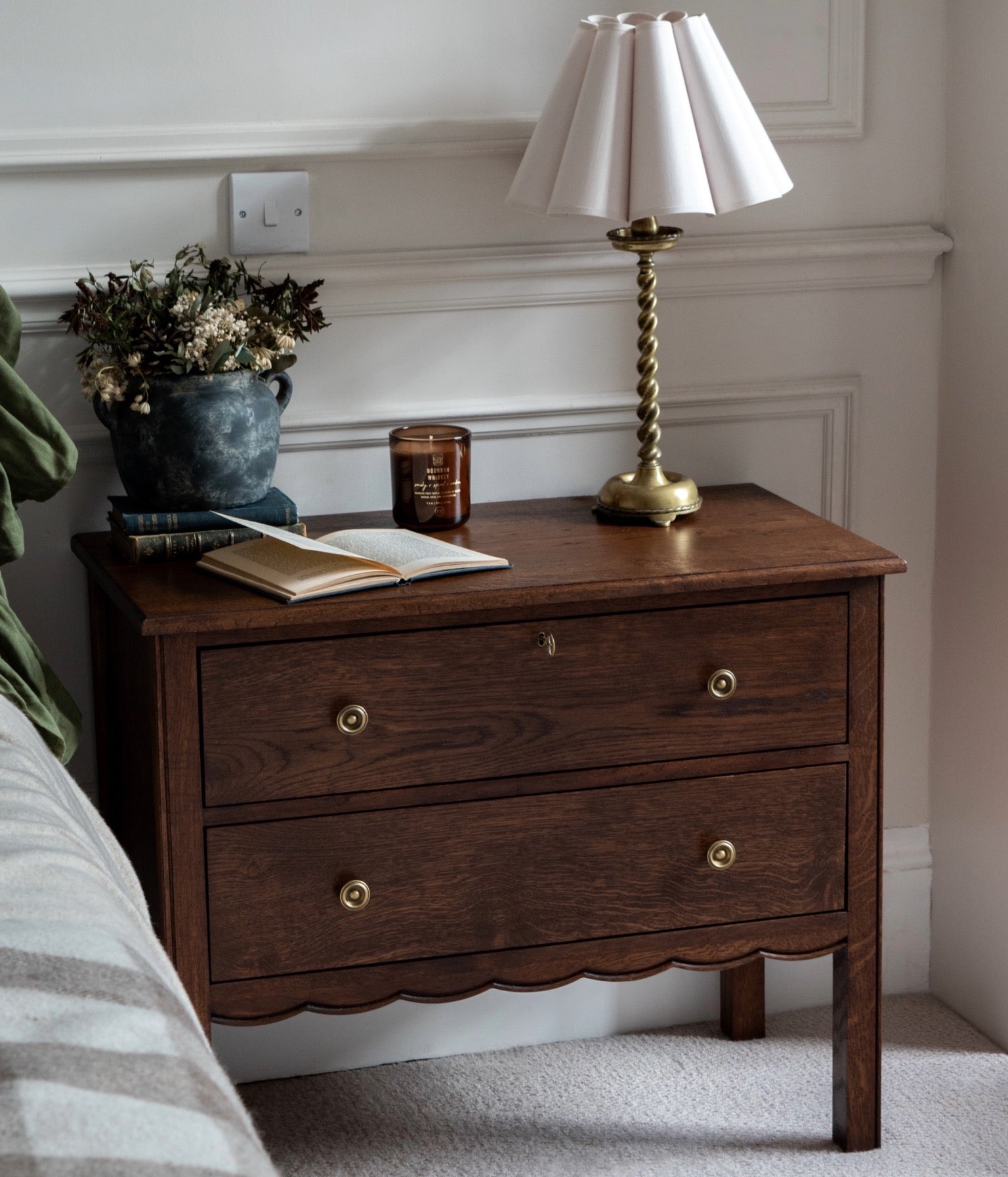 Santiago Scalloped Bedside Table - My Tiny Estate Edition