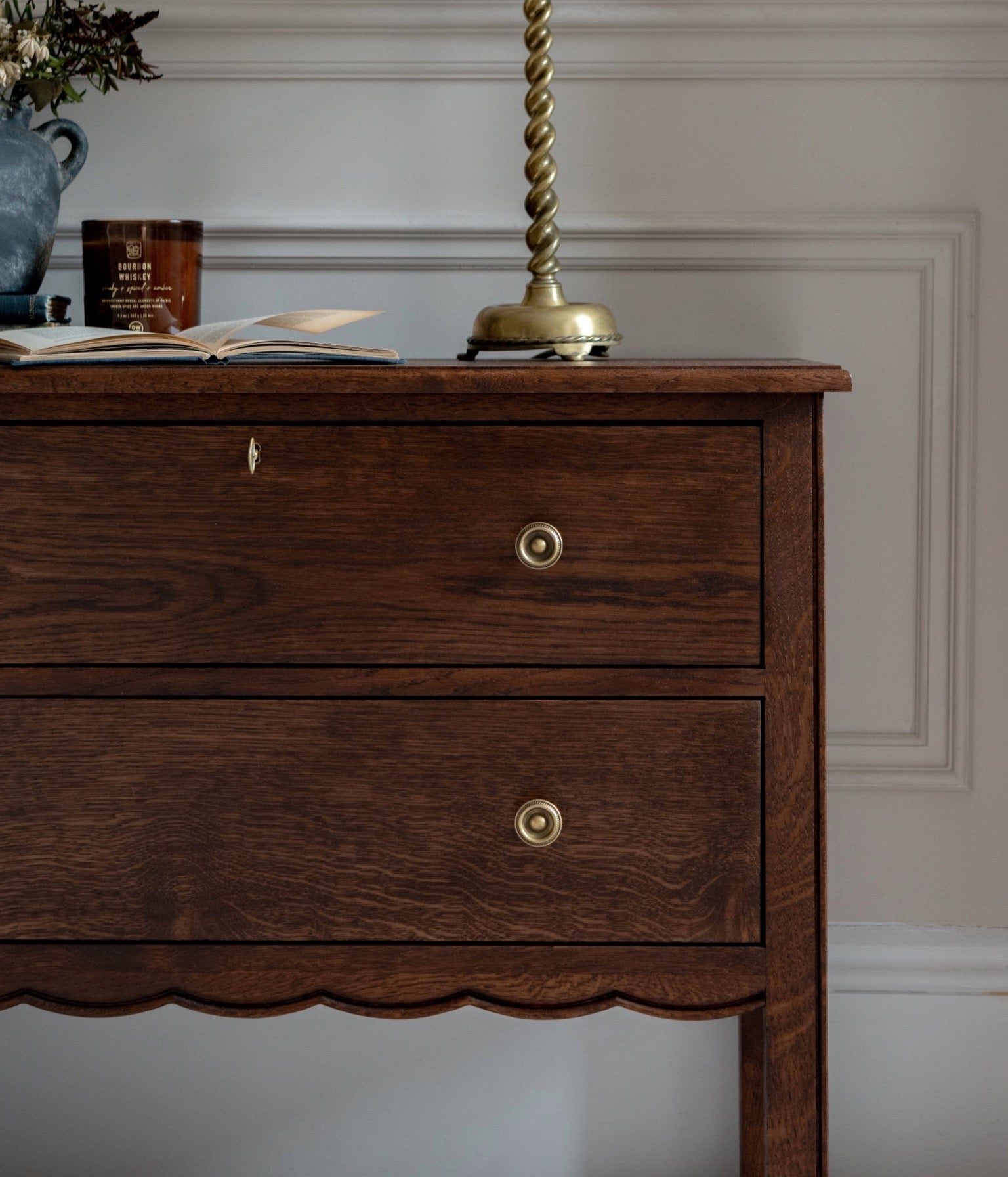 Santiago Scalloped Bedside Table - My Tiny Estate Edition