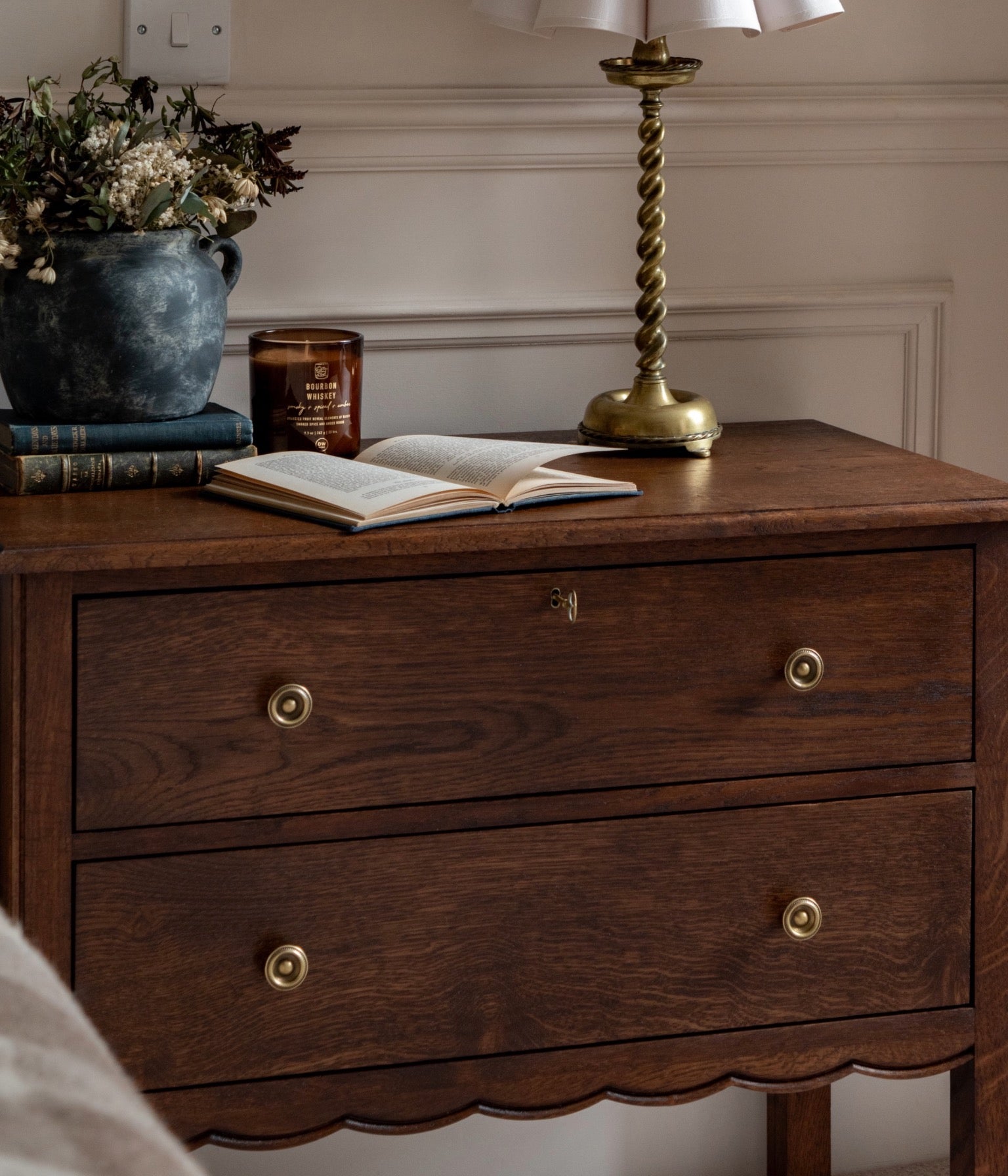 Santiago Scalloped Bedside Table - My Tiny Estate Edition