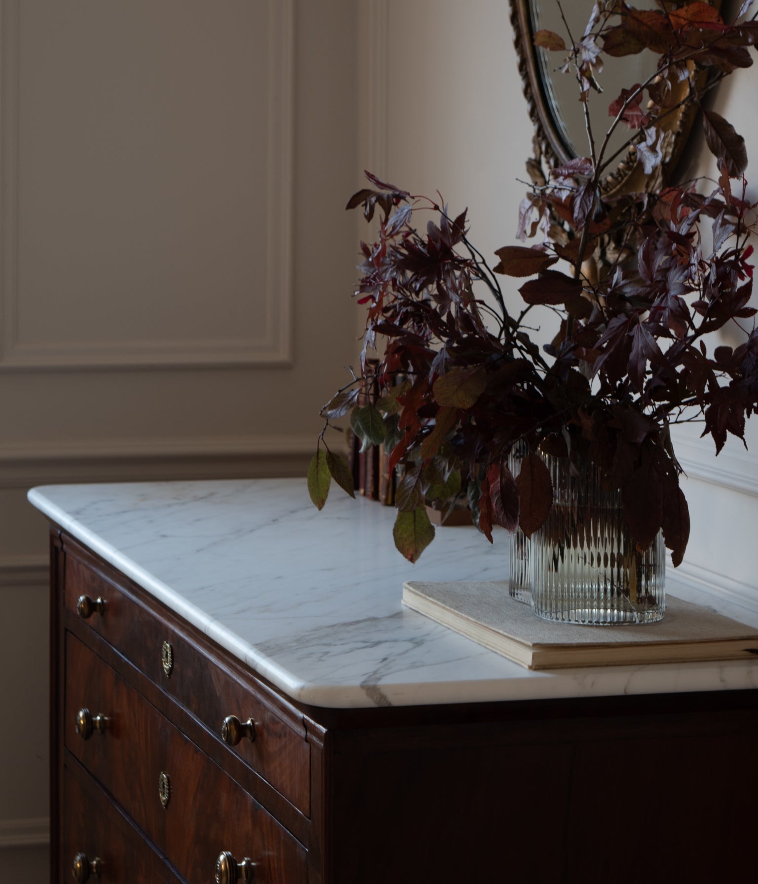 Mid-19th Century Louis Philippe French Mahogany Commode with Honed Calacatta Marble Top