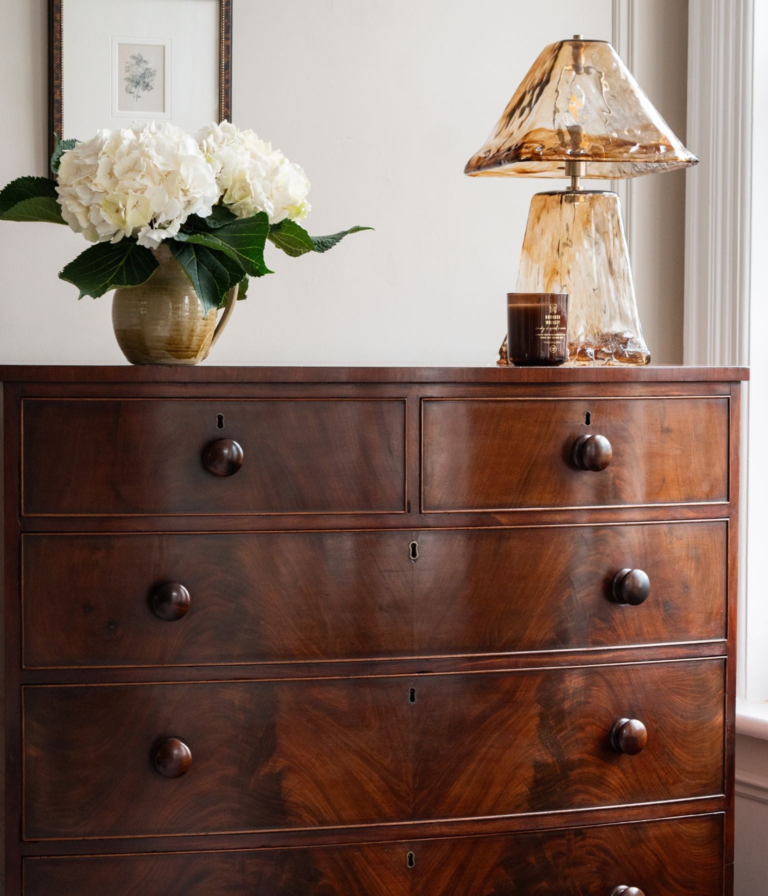 Victorian Flame Mahogany Bowfront Chest of Drawers