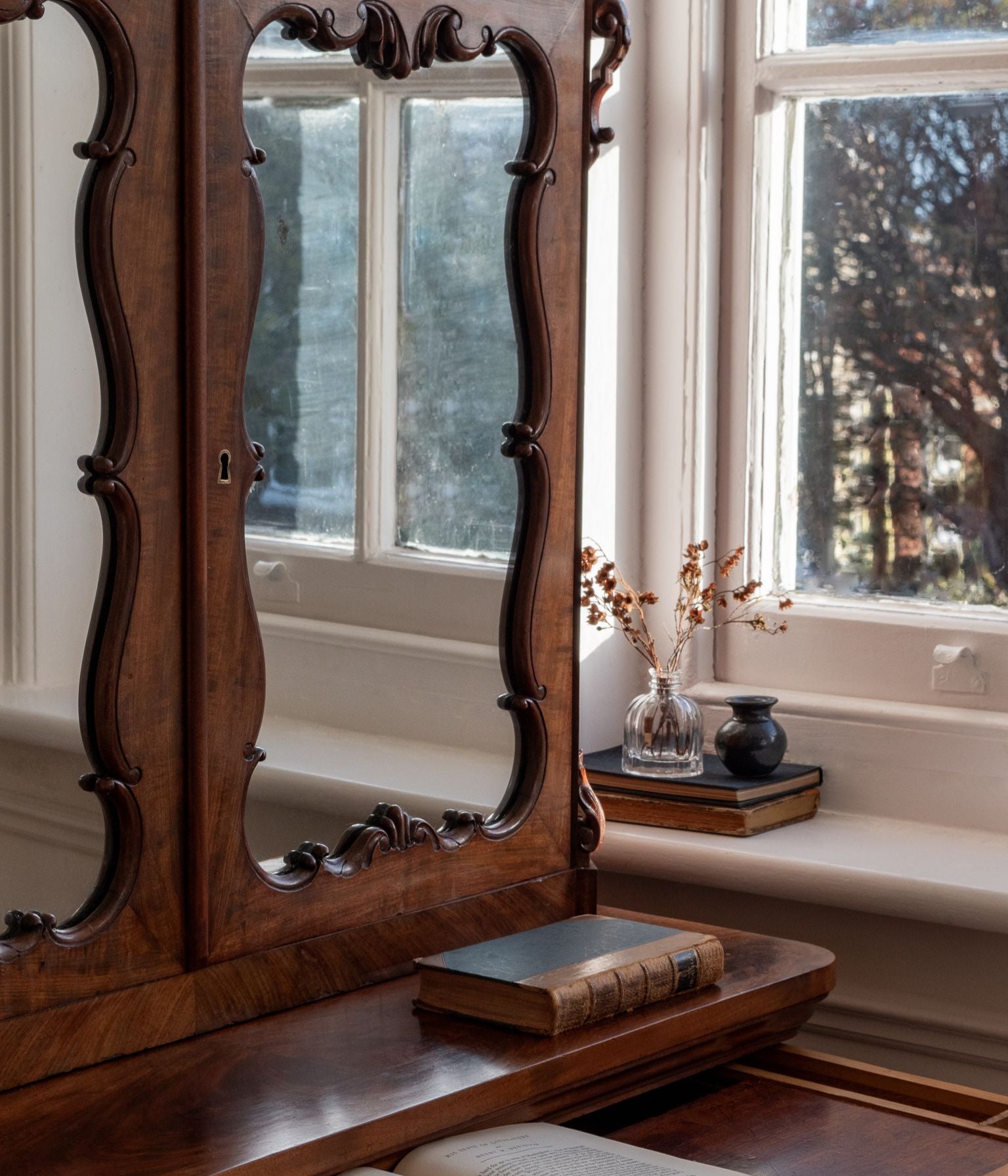 Late-19th Century Dutch Mahogany Secretaire Cabinet