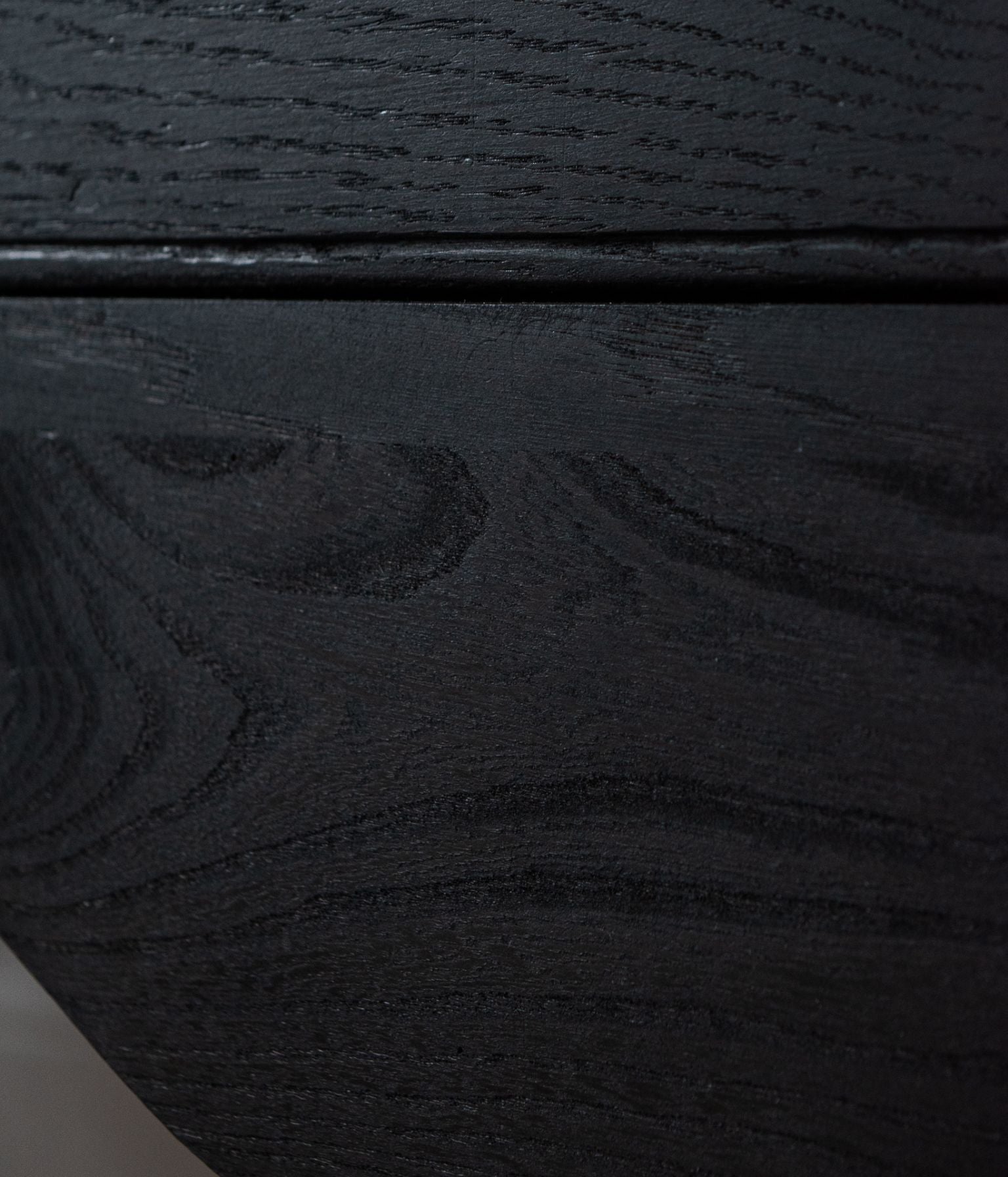 Antique Solid Oak Scalloped Credenza, Ebonised