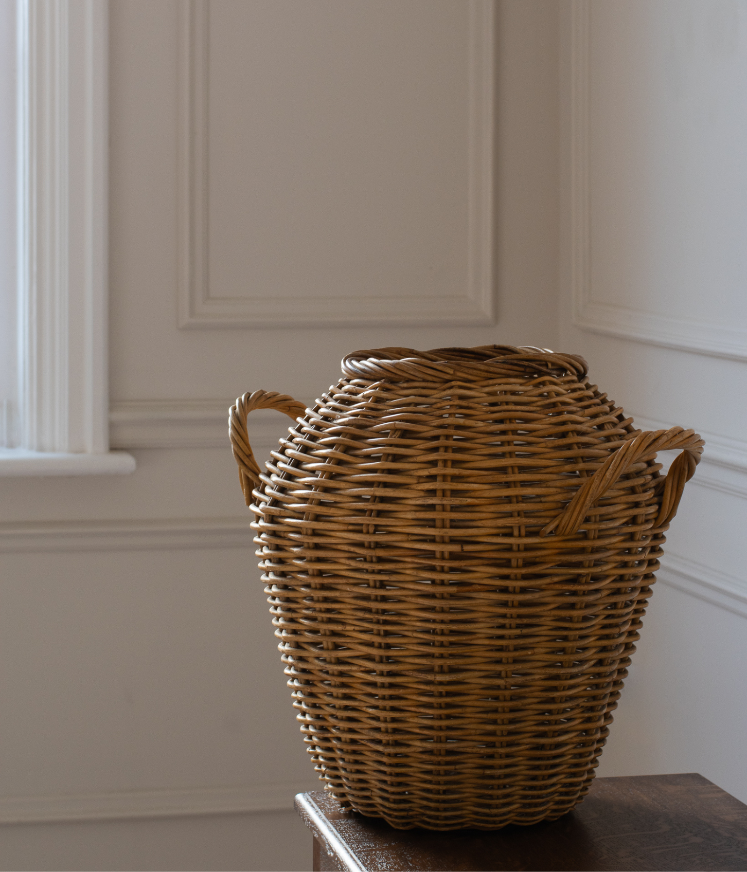 Vintage Rattan Amphora Basket