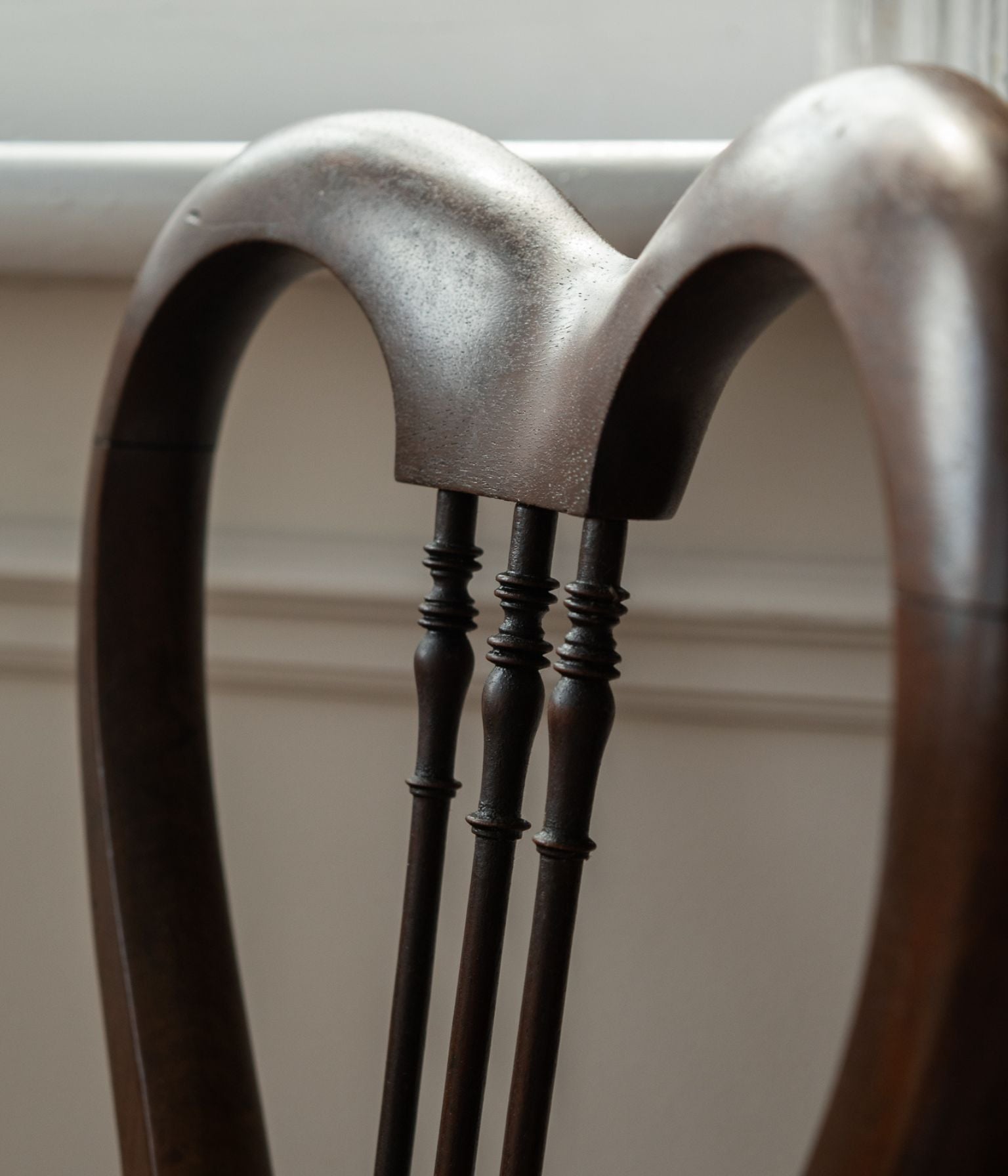Antique Beech Heart-Back Chair with Rush Seat