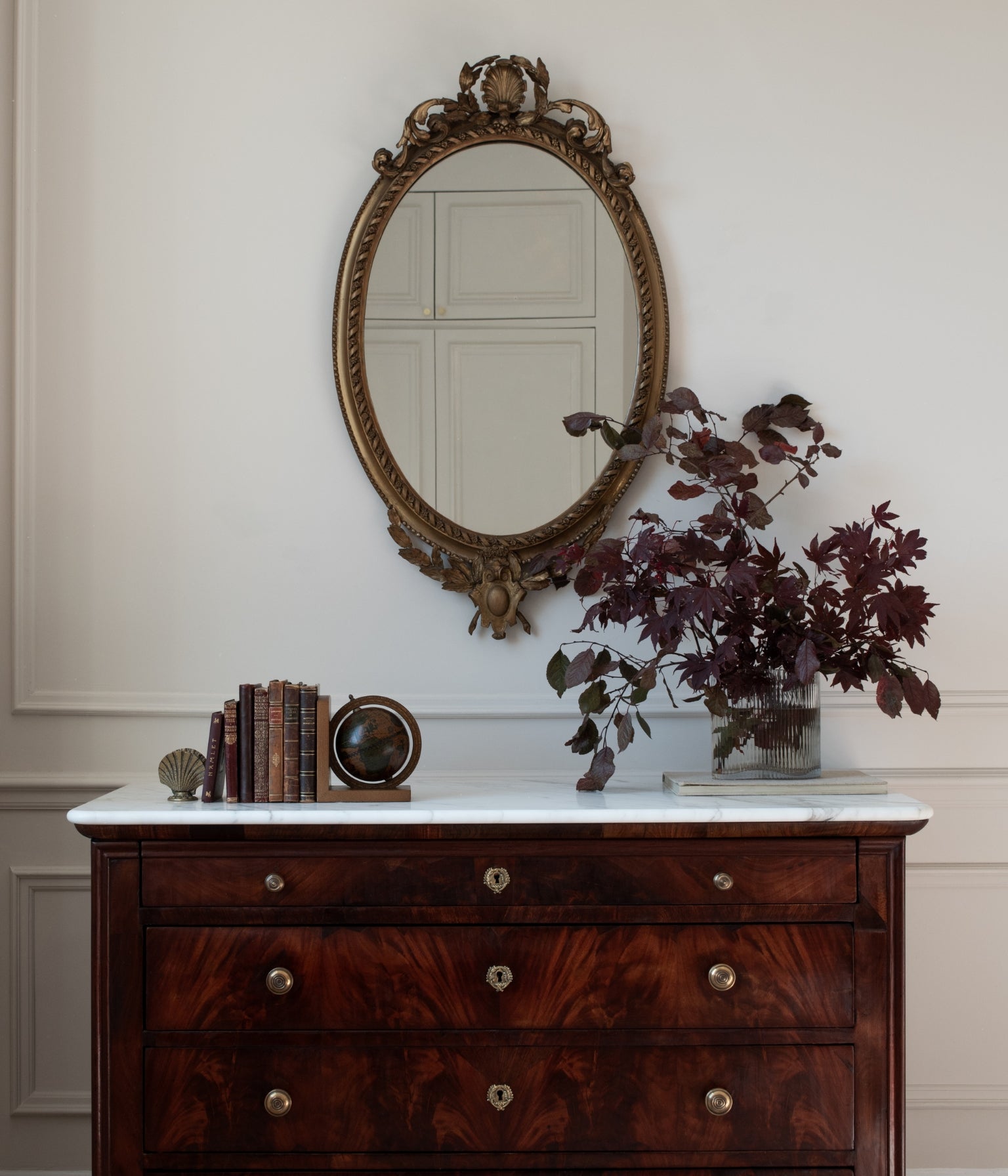 Mid-19th Century Louis Philippe French Mahogany Commode with Honed Calacatta Marble Top