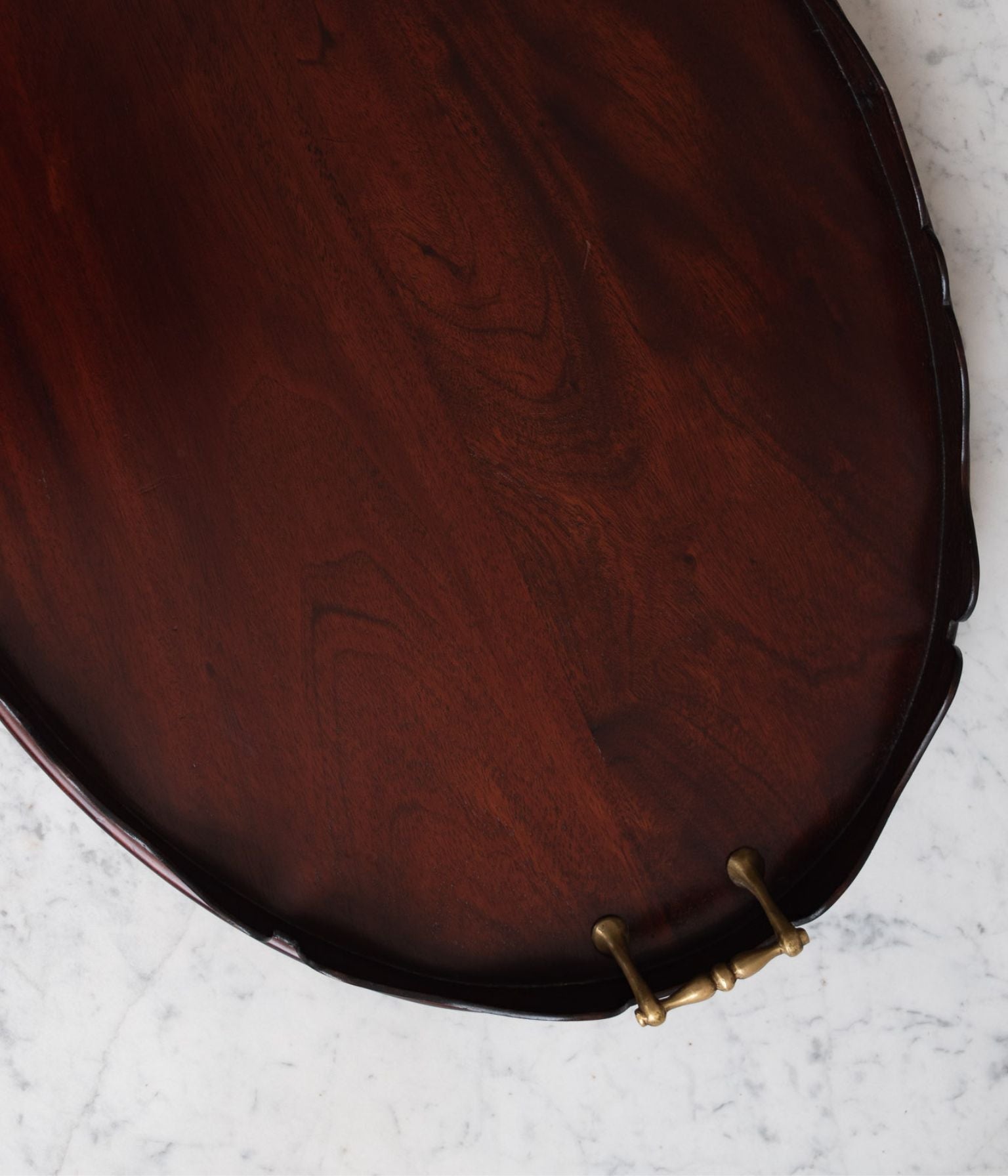 Georgian Mahogany Tea Tray with Brass Gallery Handles