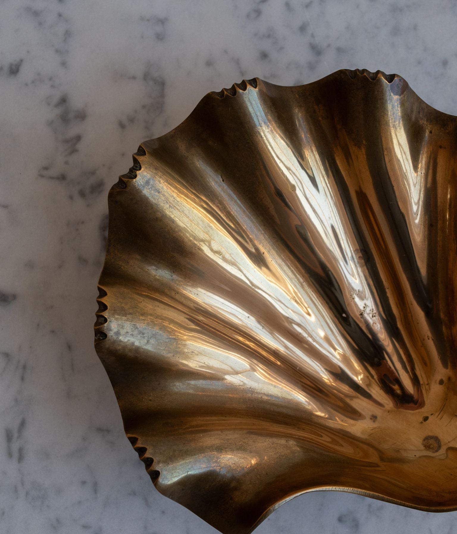Pair of Vintage Brass Shell Dishes