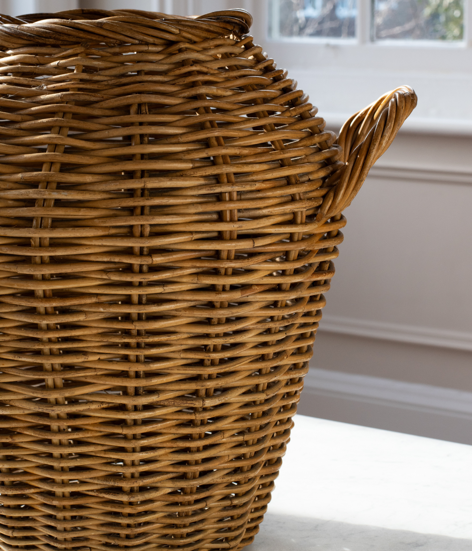 Vintage Rattan Amphora Basket