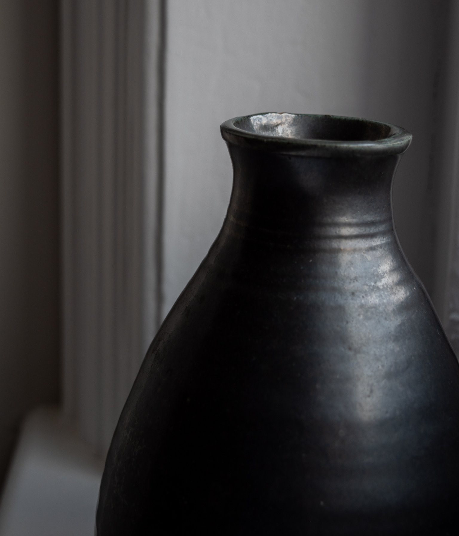 Antique Hand Thrown Blackware Vessel