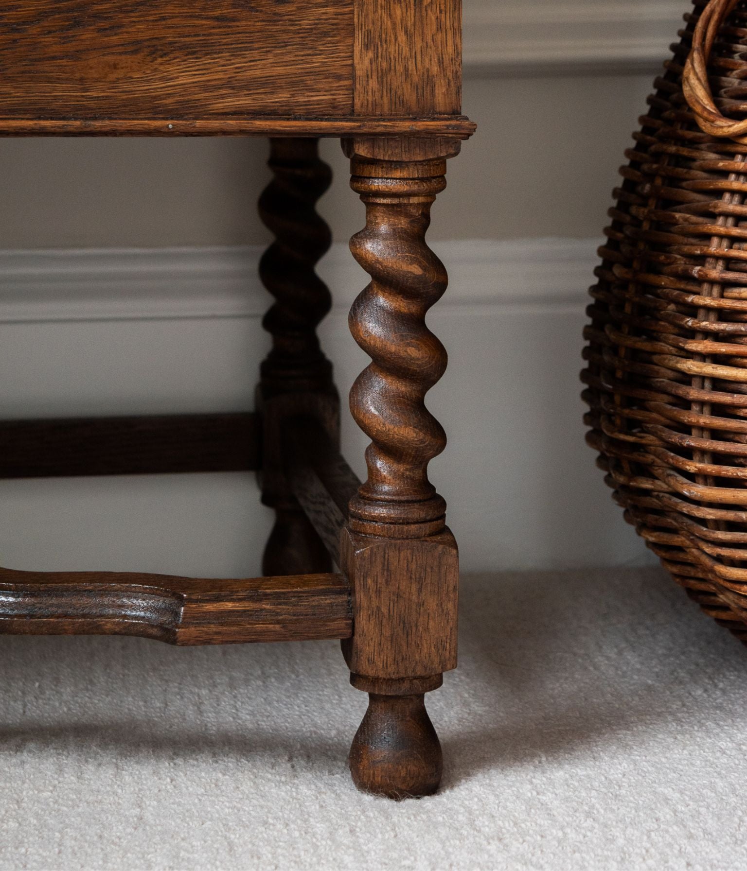 Antique Solid Oak Bureau With Rope Trim In Blend #41