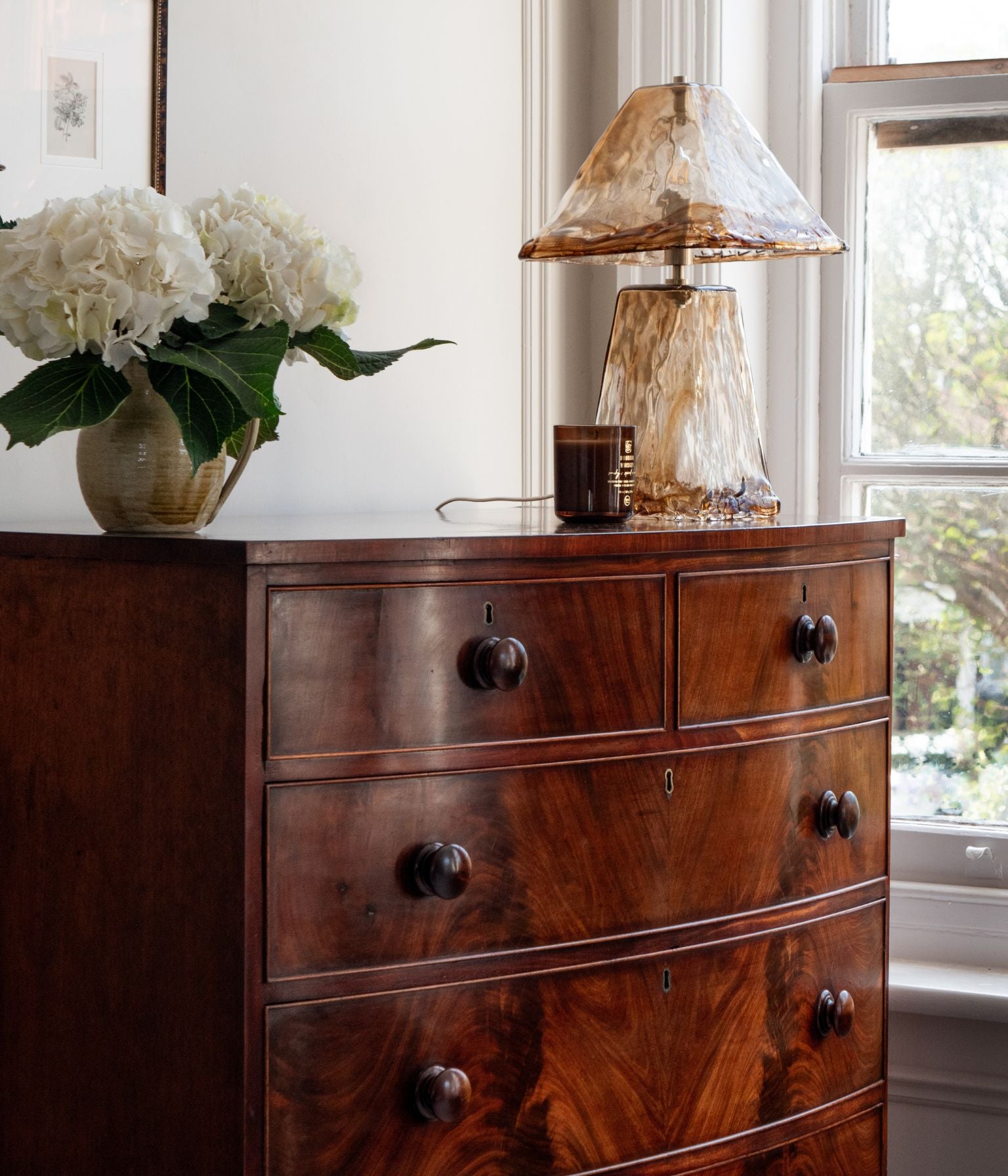 Victorian Flame Mahogany Bowfront Chest of Drawers