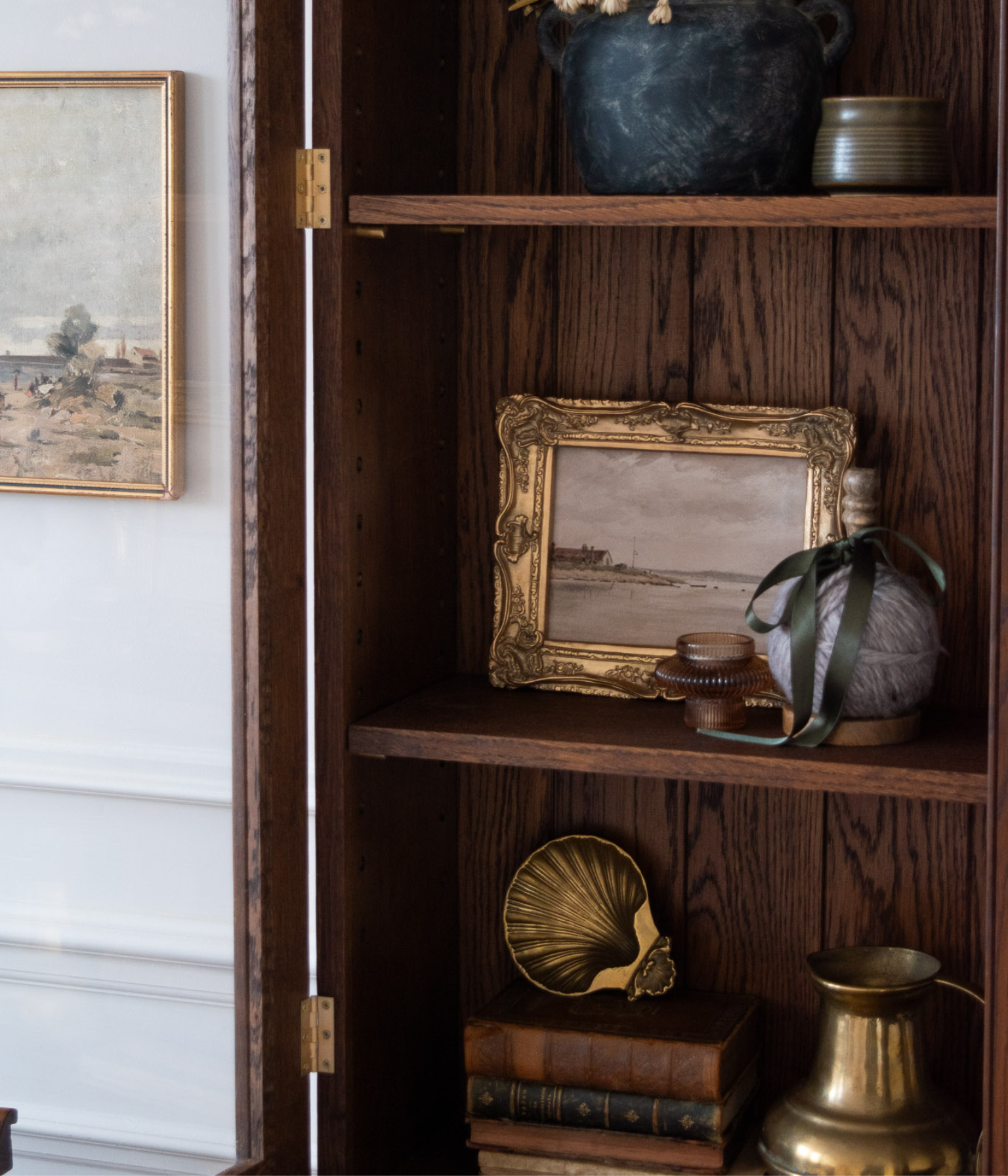 Victorian Solid Oak Glazed Display Cabinet